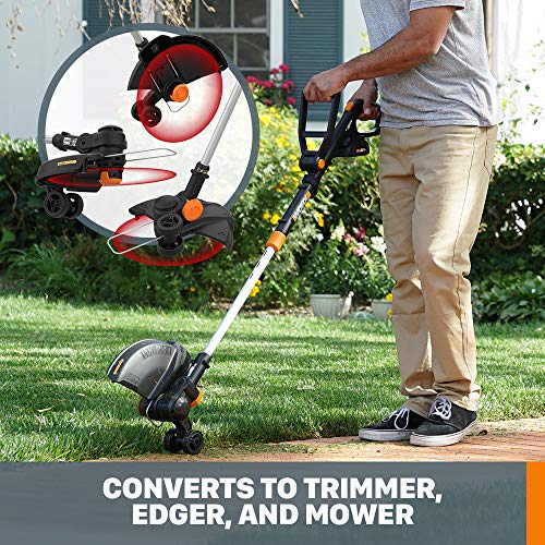 Image of Worx 20V 12 inch Cordless String Trimmer & 360 CFM Leaf Blower Combo, 2 x 4.0 Ah Batteries & Charger Included, WG930.3