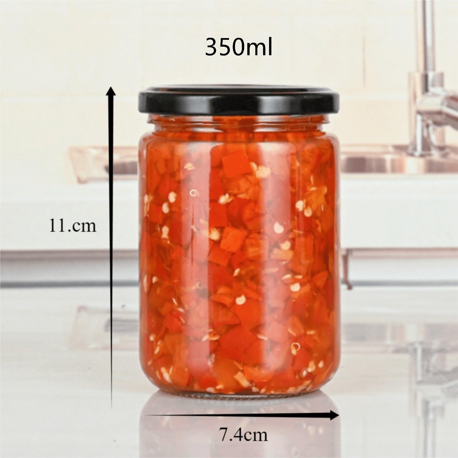 Preparazione Pasti 4 Pezzi Di Barattoli Vetro Con Coperchi Ermetici For La Conservazione Degli Alimenti E In Salamoia Dispensa