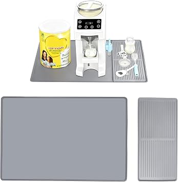 Bottle Maker Formula Machine Mat,With Draining Mat,Compatible with Baby Brezza Formula Dispenser Machine,Silicone Pad,Prevent Spills,Suitable for Formula Dispenser Machine
