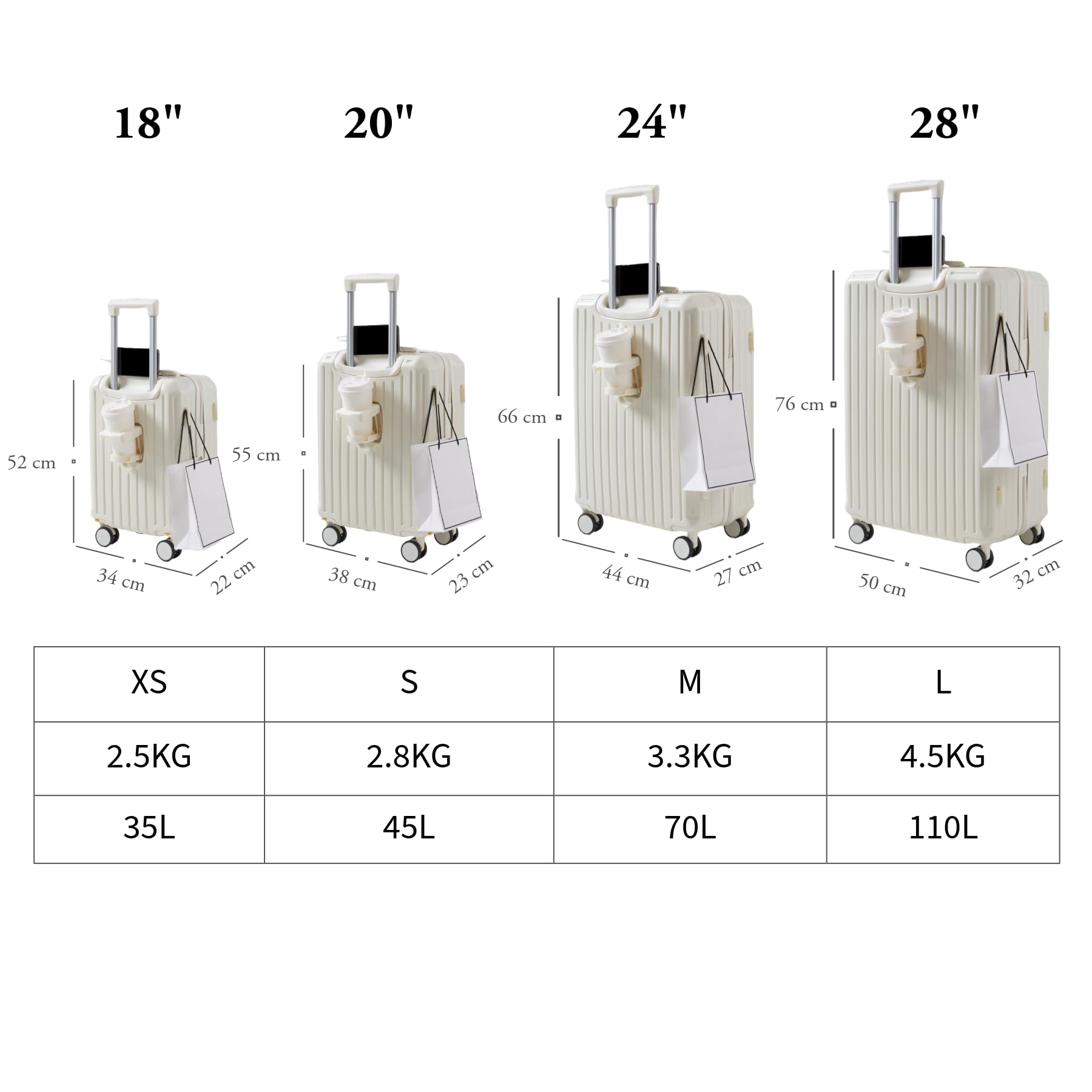 Maleta de Viaje Grande 76x50x32 cm Rígida ABS + PC con Cerradura TSA – Ideal para Facturación 23 kg, Ruedas Giratorias 360º Silenciosas — view 3