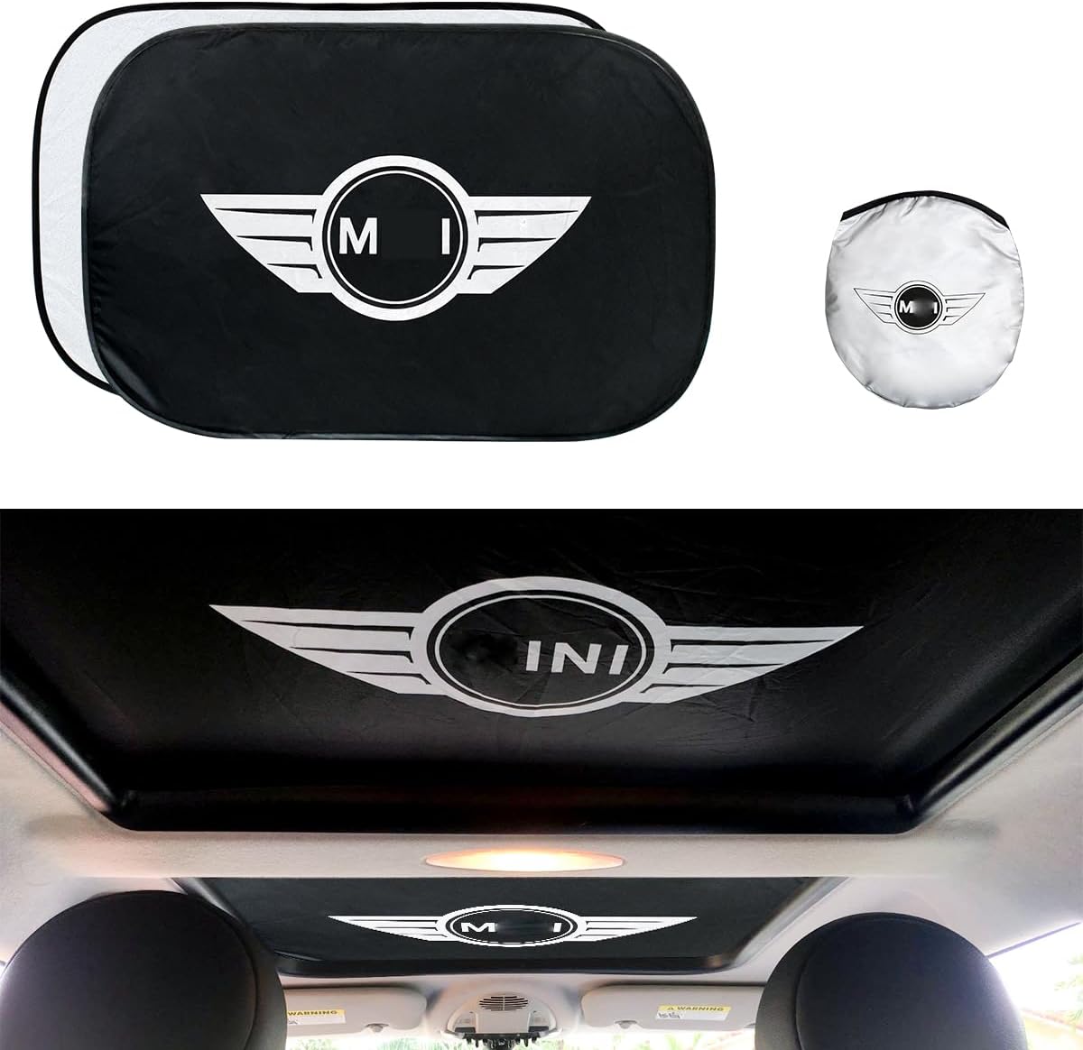 MSDZ 2 Pcs Foldable Sunroof Shade Cover Sun Interior Protector Sunshade
