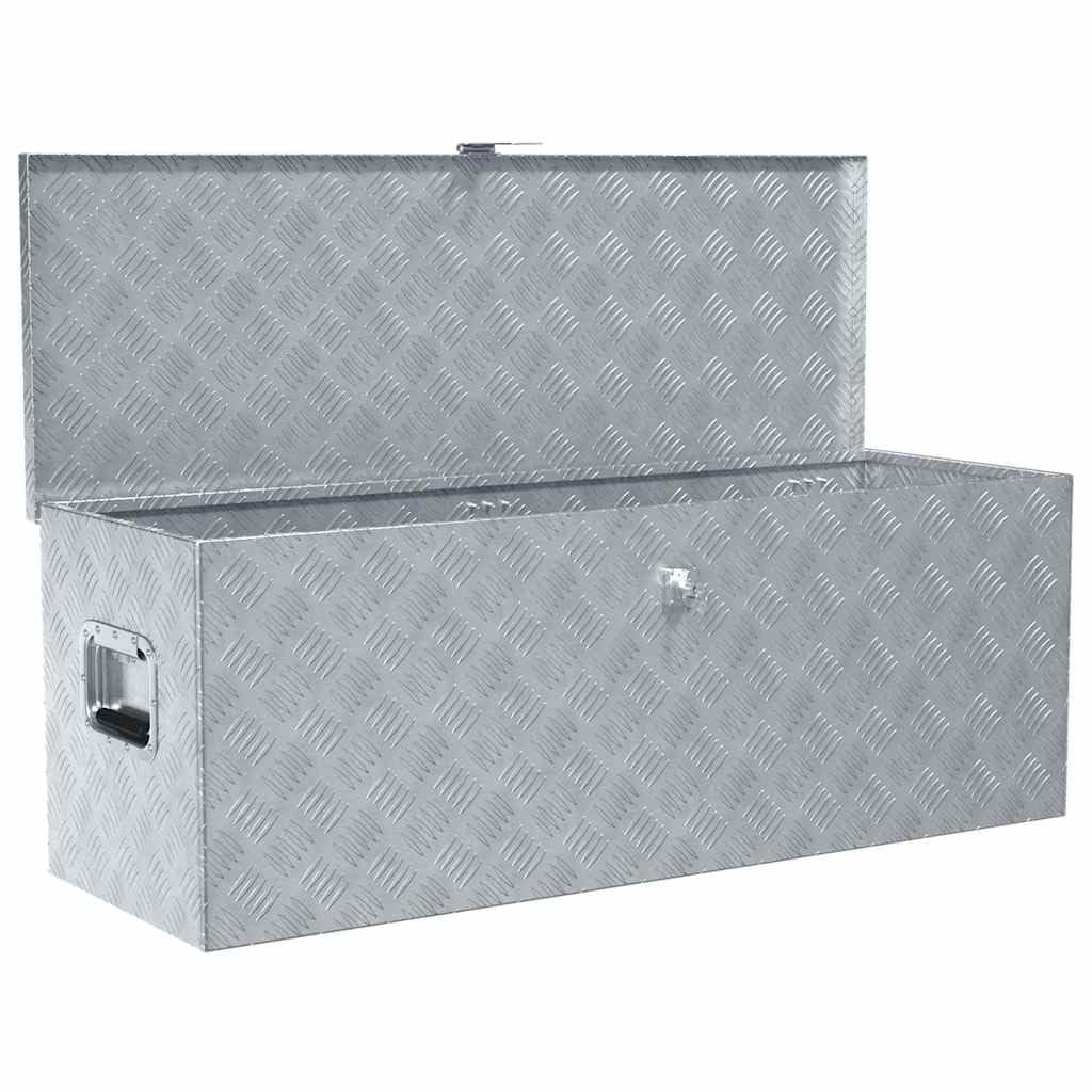 Genérico Caja de Aluminio 110,5x38,5x40 cm Plateada,Bricolaje,Accesorios de Bricolaje,Organización y Almacenamiento de Herramientas,Cajas de herramientas-142941