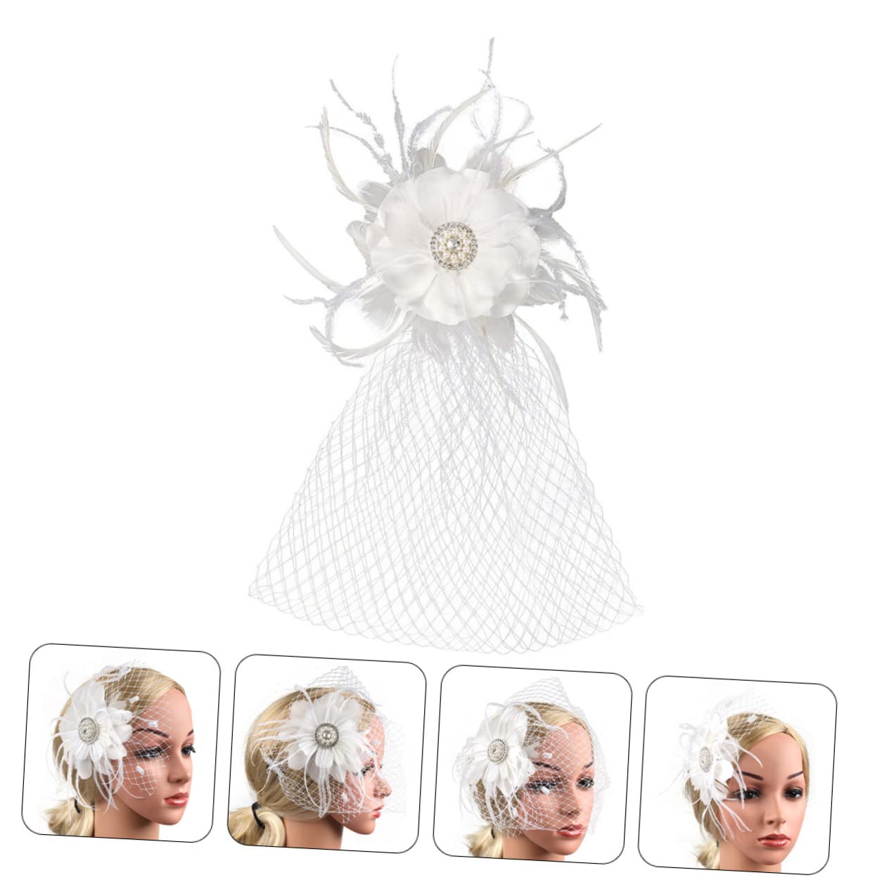 SHERCHPRY 5 Sztuk Spinka Do Włosów Welon Kobiety Fascinator Panna Młoda Fascinator Chluba Dla Panny Młodej Fantazyjne Kapelusze Dla Kobiet Fascynatory Dla Kobiet Spotkanie Przy Herbacie