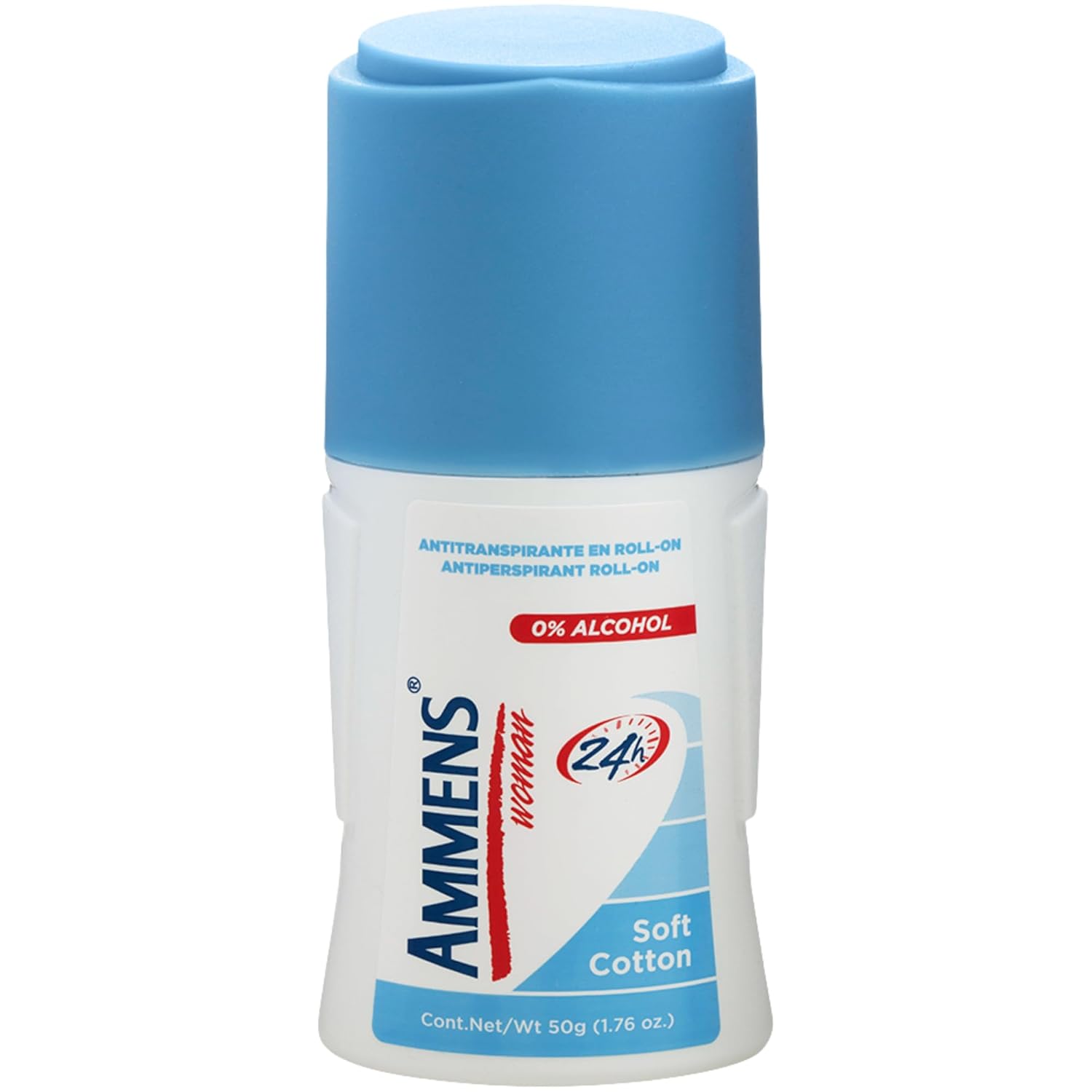 Ammens Roll-On Deodorant for Women | Desodorante en Roll-On para Mujer – Alcohol-Free, Antiperspirant, Soft Cotton Scent – Sin Alcohol, Antitranspirante, Aroma Suave a Algodón – 1.76 oz (Pack of 3) - Image 2