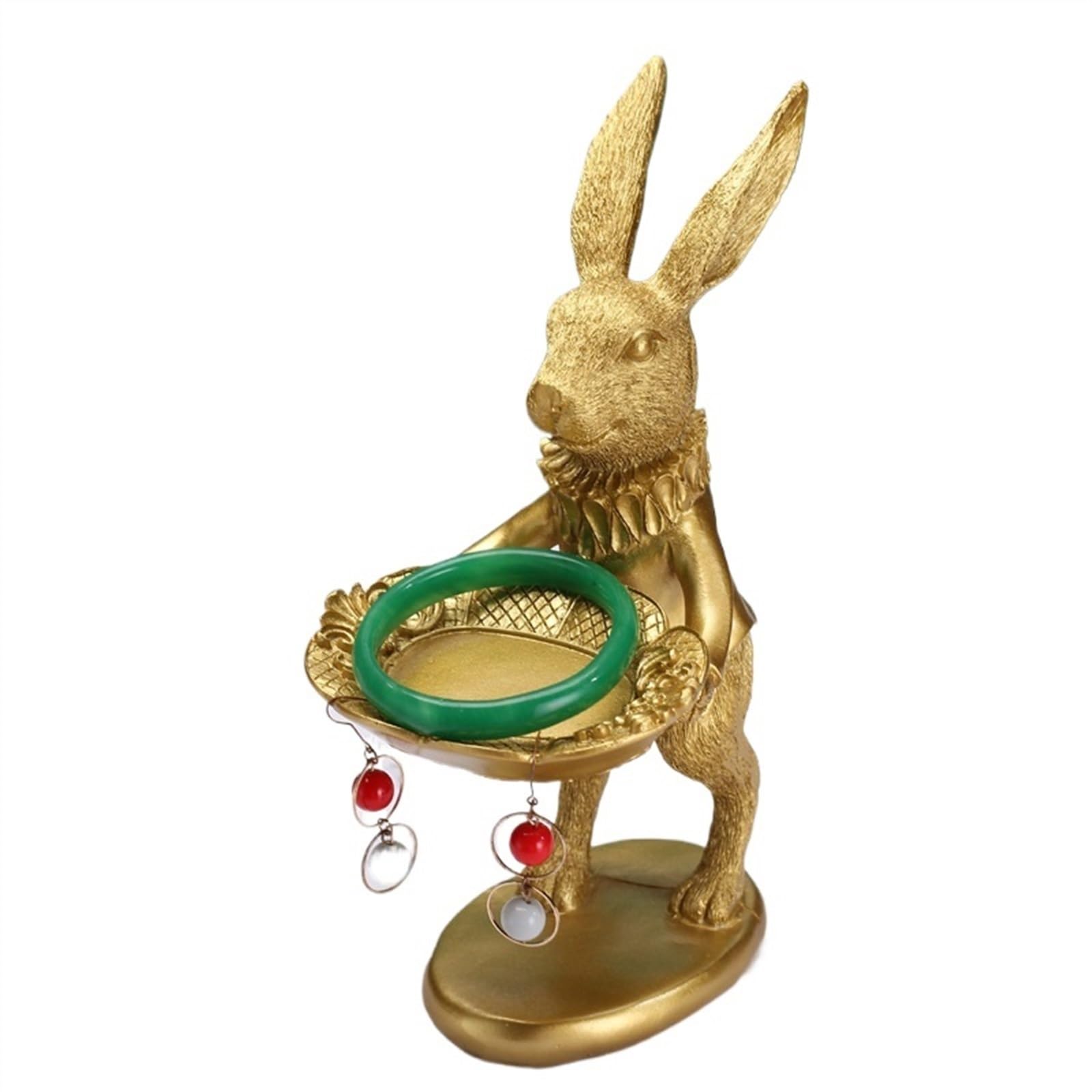 Hasen Ringhalter Schmuckschale Retro Schmucktablett Schminktisch, Aufbewahrung Im Badezimmer Schminktisch Deko Aufbewahrungsringe Und Armbänder (Color : Rabbit, Size : S)