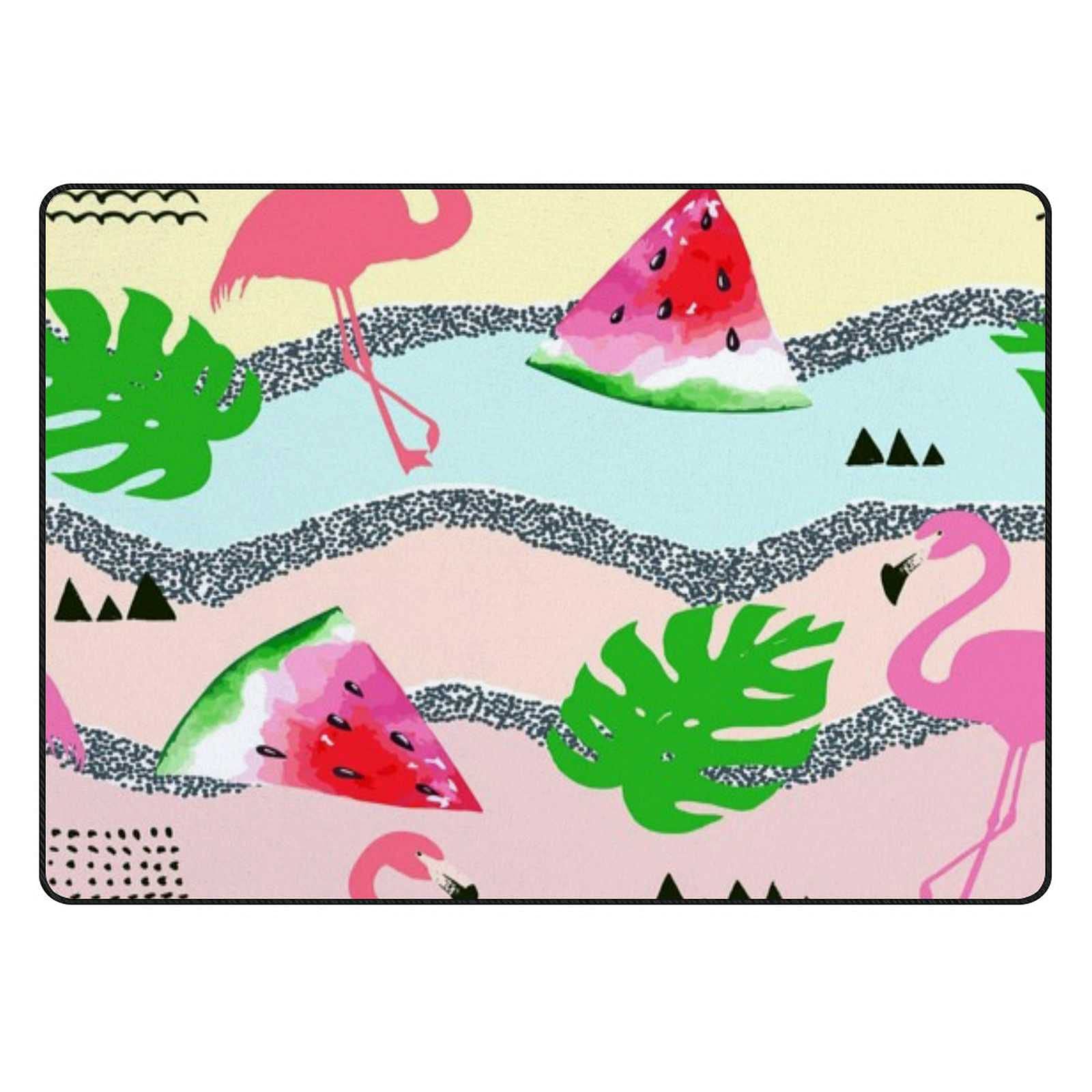 Grand tapis géométrique rose 160x121 cm doux pour décoration salon et sol de chambre