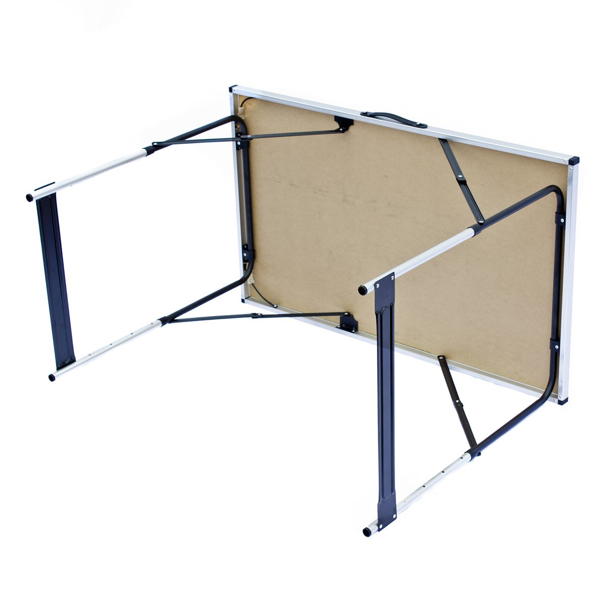 GOODS+GADGETS Klappbarer Multifunktionstisch Mehrzwecktisch Campingtisch Camping-Set Klapptisch Markttisch höhenverstellbarer Tapeziertisch Beistelltisch zum Campen (Grau: 3er Set Tische)