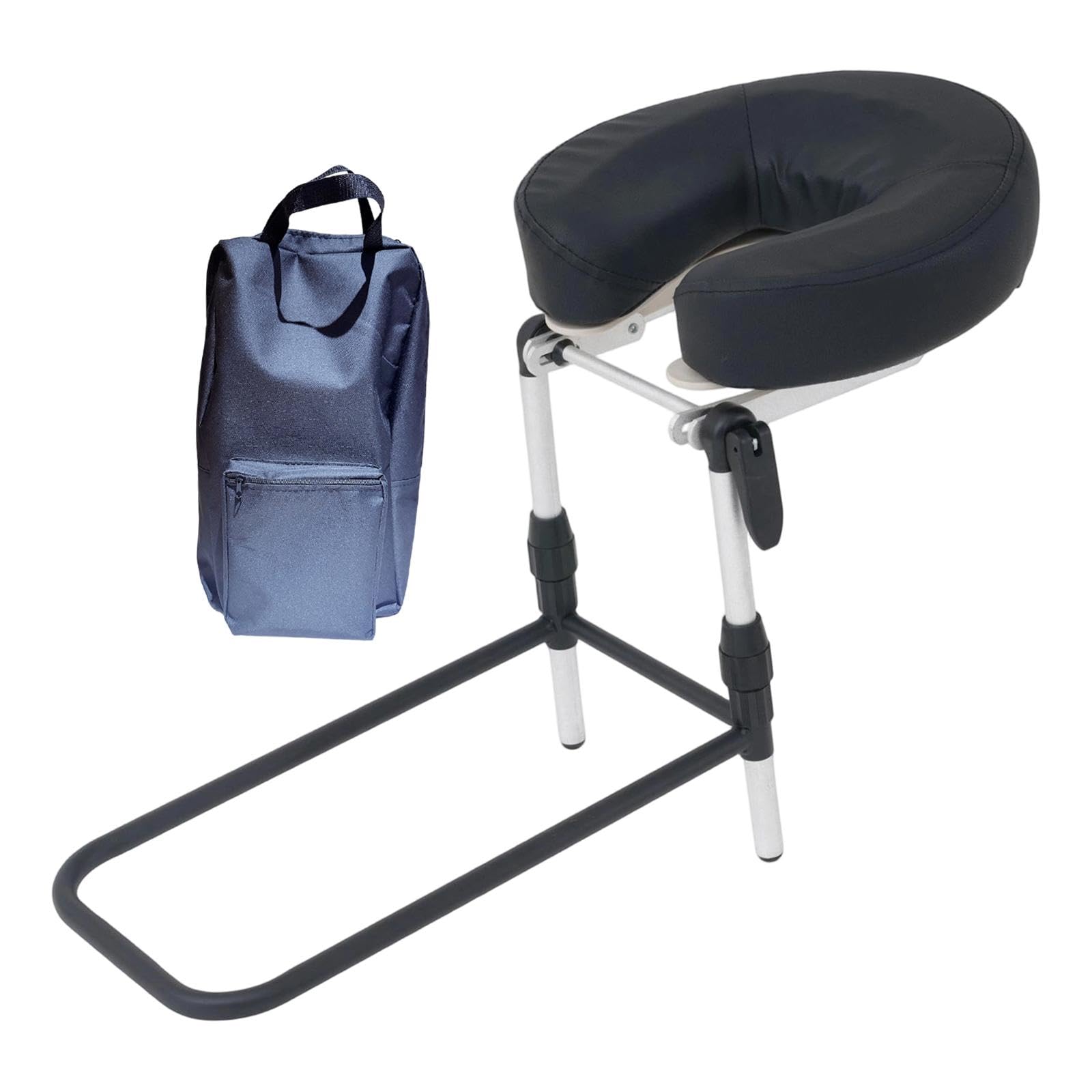 Appui-tête de massage pour matelas noir avec support réglable et oreiller facial