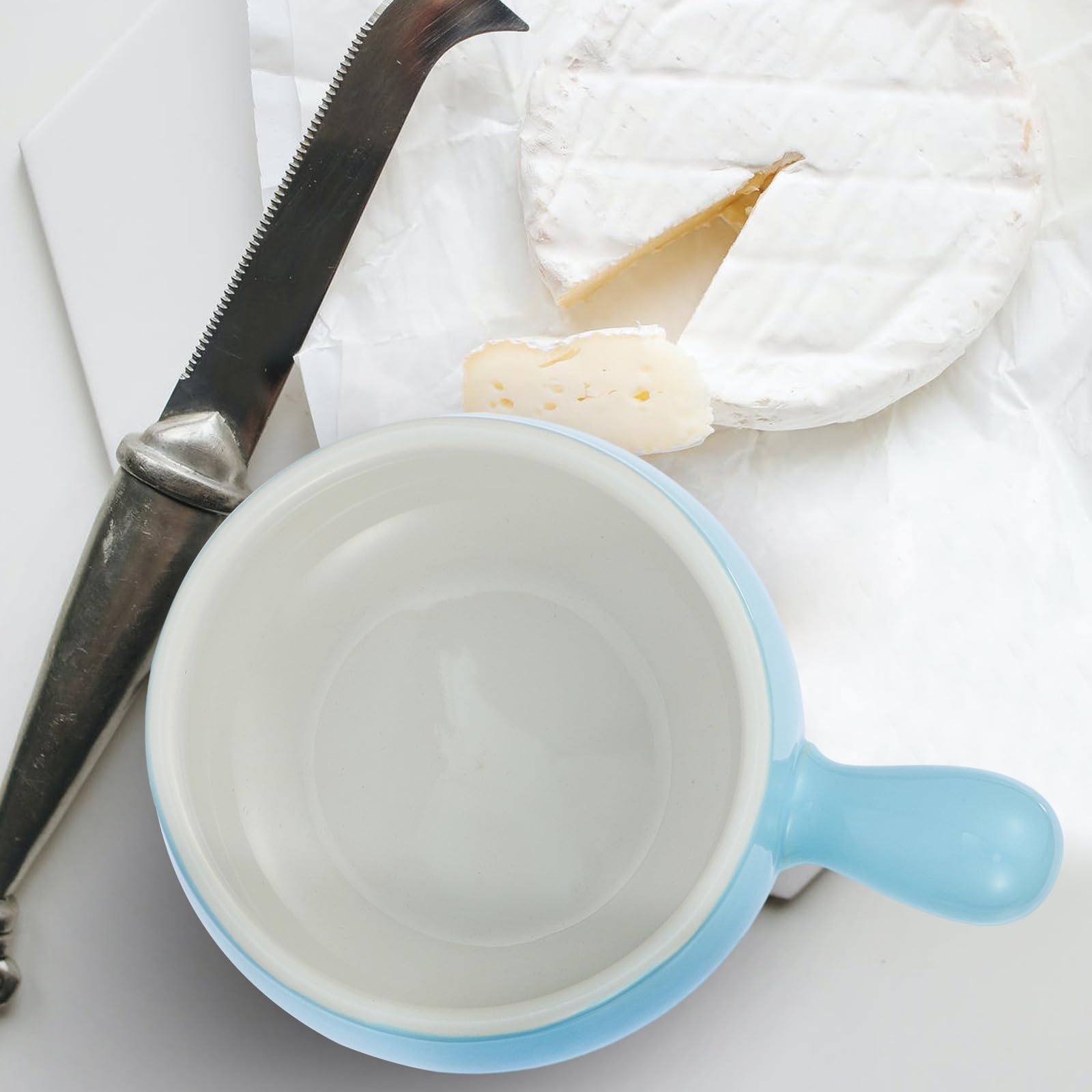 SOLUSTRE Schokoladenfondue Satz aus Keramik und Edelstahl mit Heizfunktion zum Schmelzen von Butter und Süßigkeiten für Zuhause Einfaches Design und Verarbeitung Zufällige Zufällige Farbe