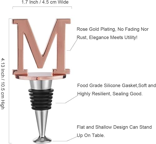 Miniatura 2 de Miicol Tapones de vino para tapas de botellas de vino, monograma, lindos accesorios de vino, regalos para familiares, amigas, mujeres o decoración
