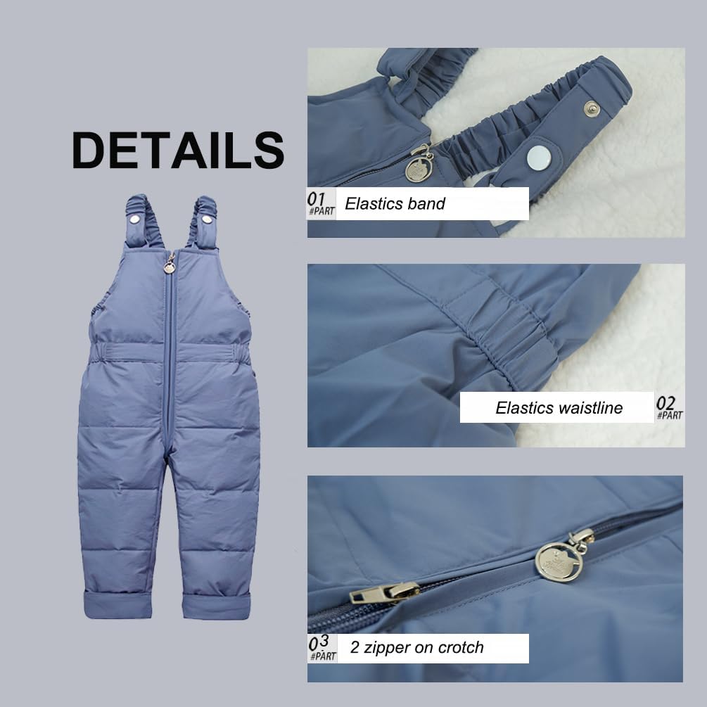 Baby Kleinkind Schneeanzug Jungen Mädchen Winteranzug Winterjacke Und Skihose Mit Kaputze + Schneelatzhose 2tlg Outfit