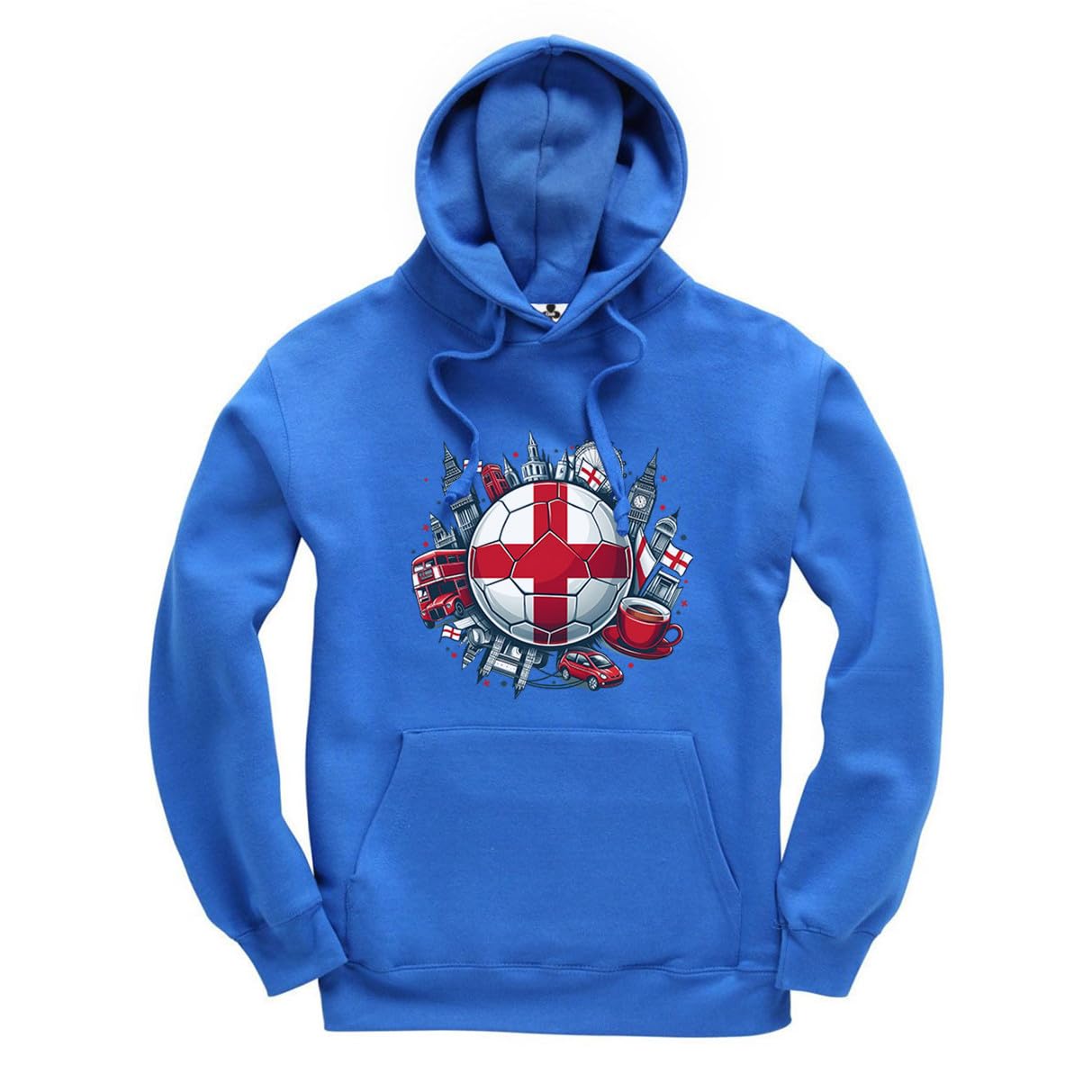 New Spirit Original London icons and football, white and red footie footy soccer sports trending iconic icon Jumper Unisex Funny Adults Hoodie Jumper