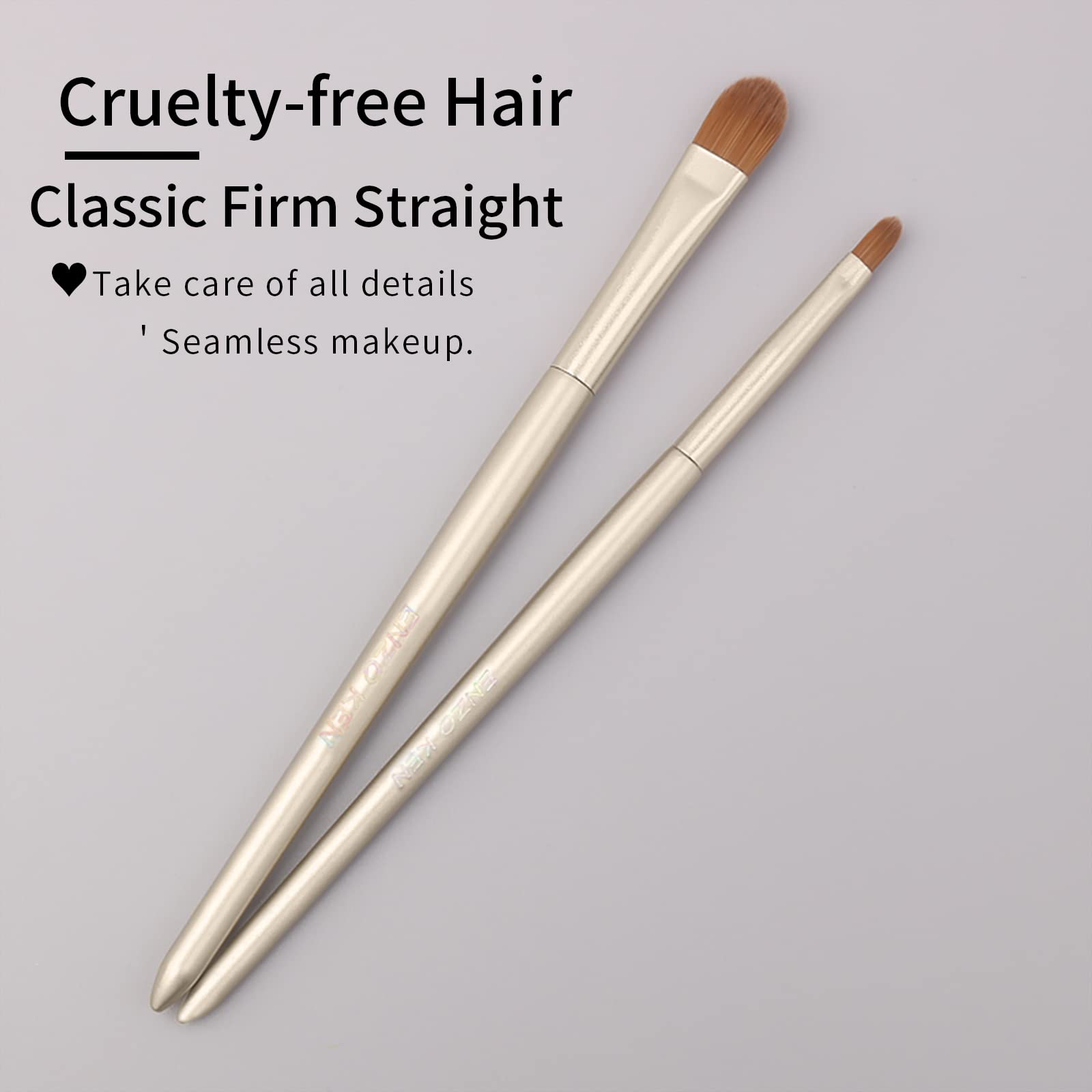 ENZO KEN Goldener Lippen Pinsel, Mini Flacher Concealer Pinsel Unter den Augen, für Lippenstift, Flüssiger Lippenstift, Rouge, Lipgloss, Lippenpflegeserum, Dunkle Ringe, Flecken, Reife Haut. E201