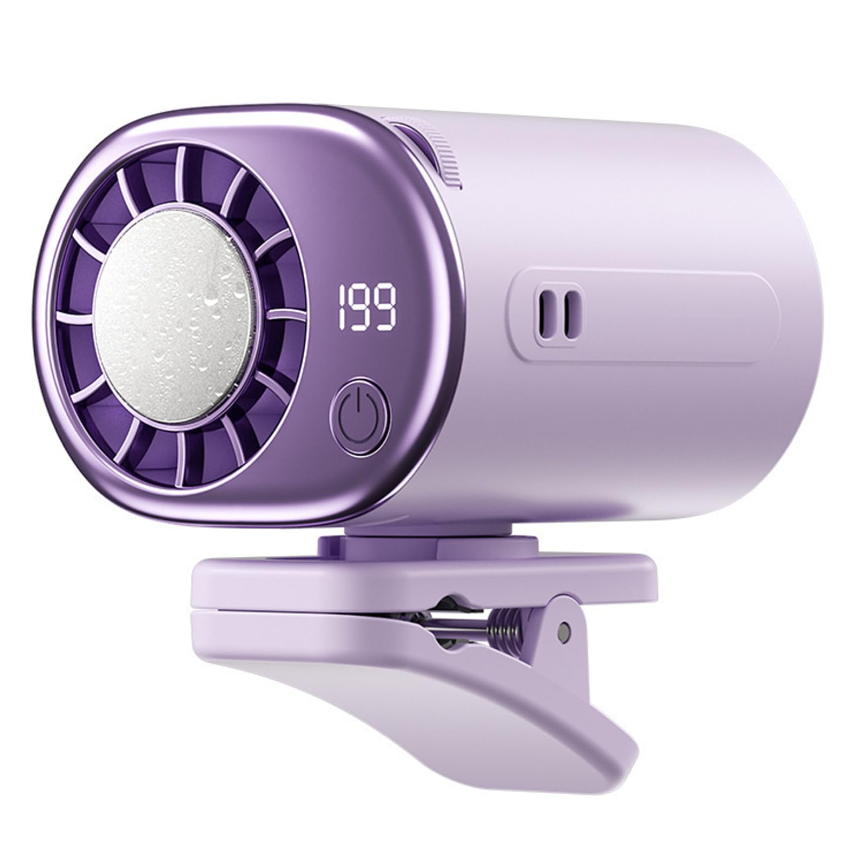 AwnsIMfreien Car Air Conditioner Fan with 199 Speeds & 360° Rotation, Portable Personal Fan Clip-On with Semiconductor Cooling, USB Rechargeable Clip on Fans for Outdoor Purple, Personal On