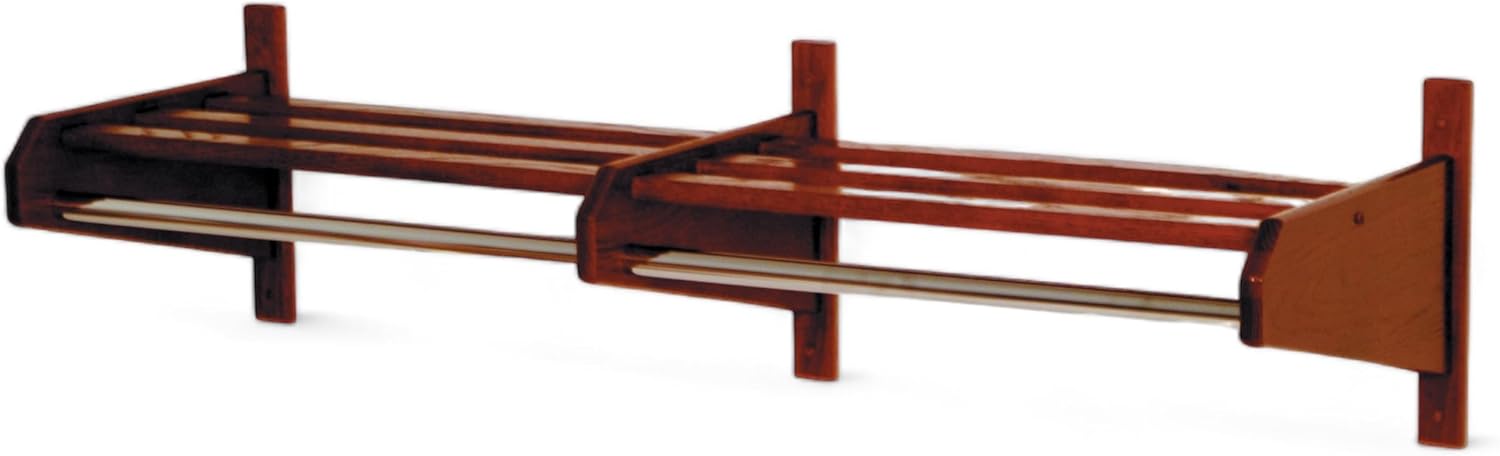 Wooden Mallet 1" Diameter Bar, Black 50" Oak Coat & Hat Rack