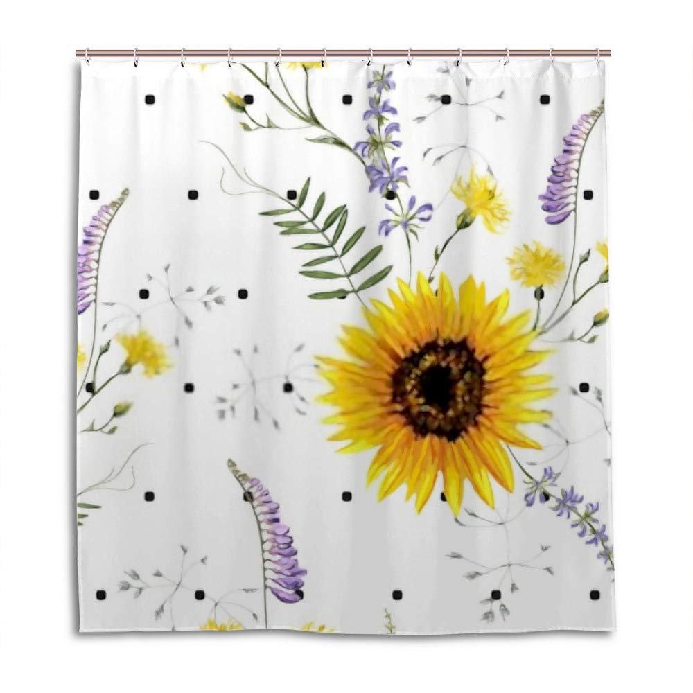 Rideau de douche en tissu polyester de qualité supérieure au design floral vintage raffiné