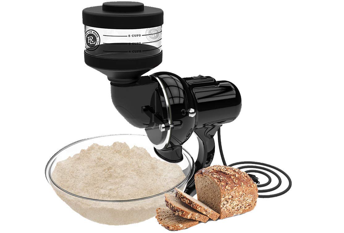 Lee Household Flour Mill Grain Mill, Black