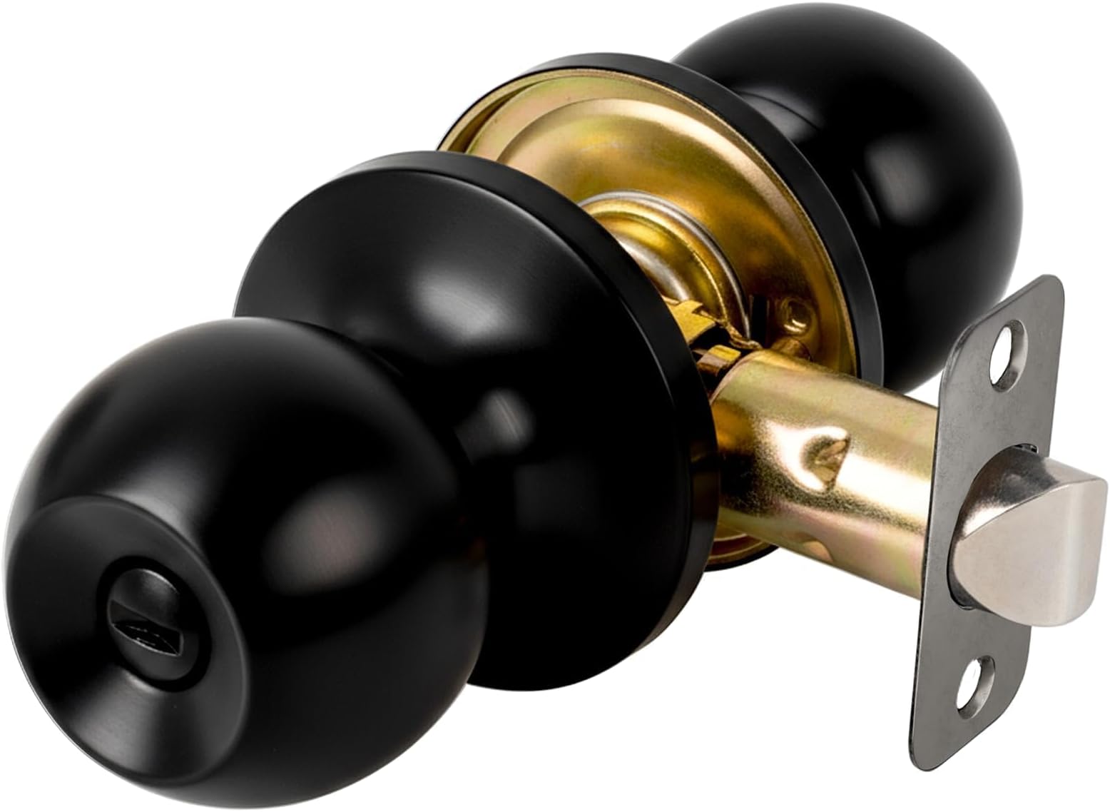 Privacy Door Knob Keyless Door Knobs Interior with Lock Bathroom Door Knob with Lock Matte Black Doorknob