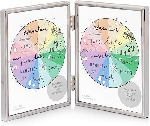 Pristine Cornice Foto Premium Placcata in Argento (15cm x 20cm, Doppia)