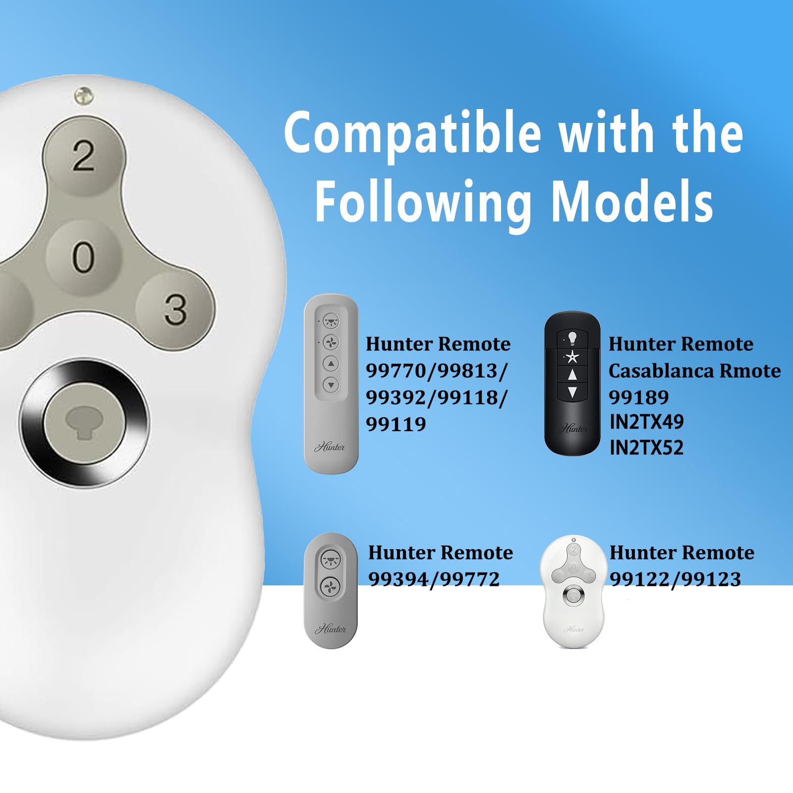 Universal Ceiling Fan Remote Control - 3 Speed & Light Dimmer with