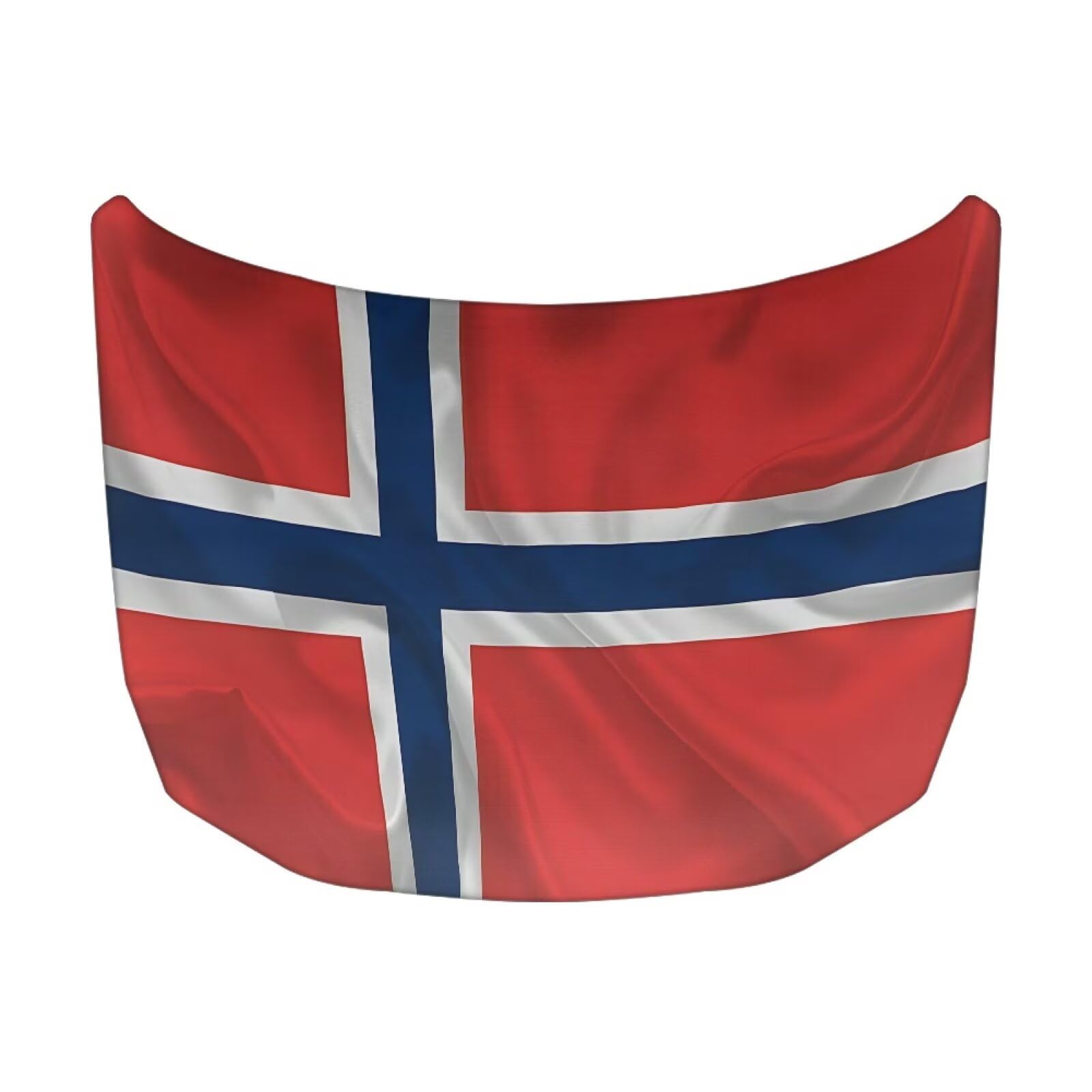 Car Hood Cover Norway Flag Print Car Hood Protector Waterproof Universal Automotive Exterior Accessories Patriotic Decorations for Compact Vehicles Sedans Trucks SUVs for Sports Events
