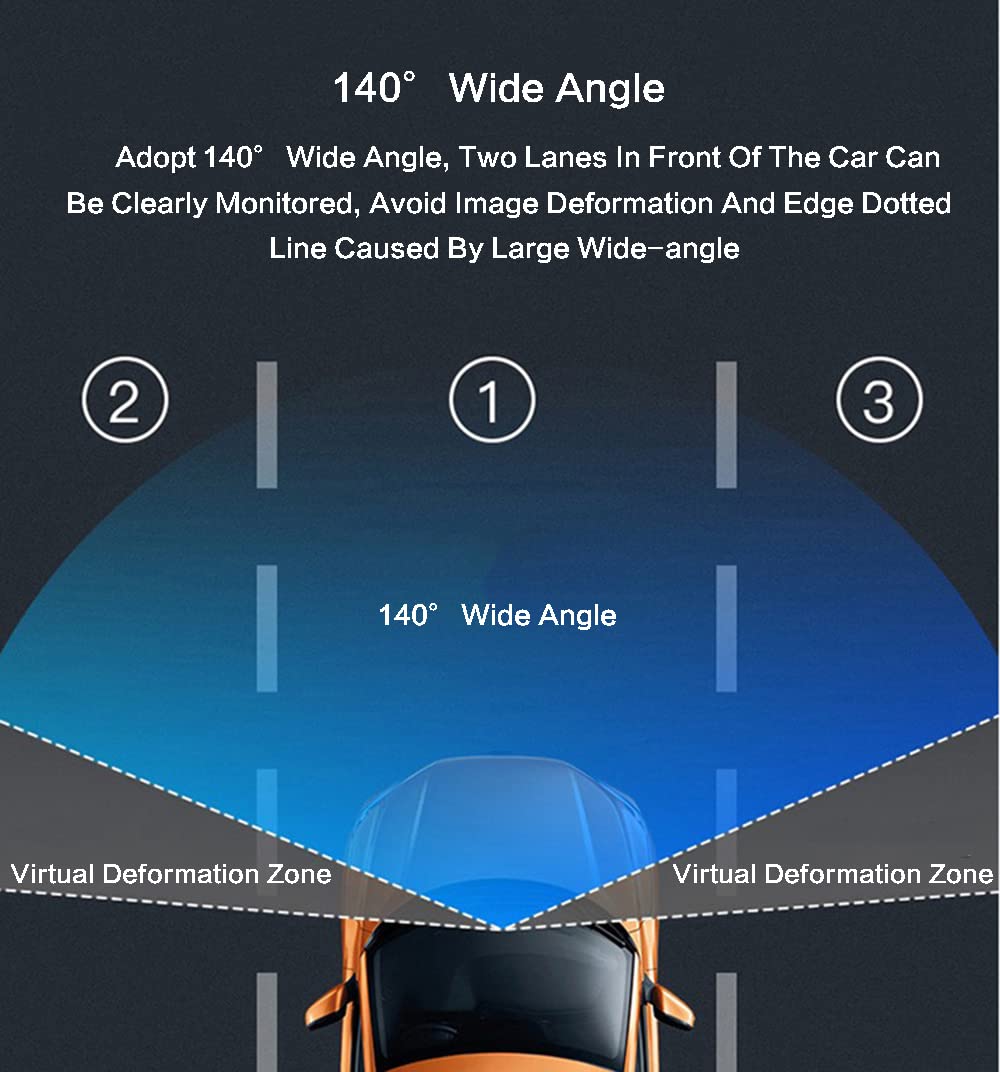 Dash CAM - Cámara Frontal para Coche con Tarjeta SD y WiFi, cámara de salpicadero FHD de 1080P, visión Nocturna de Gran Angular, con grabación de Bucle de Movimiento (Tarjeta de 64 GB)