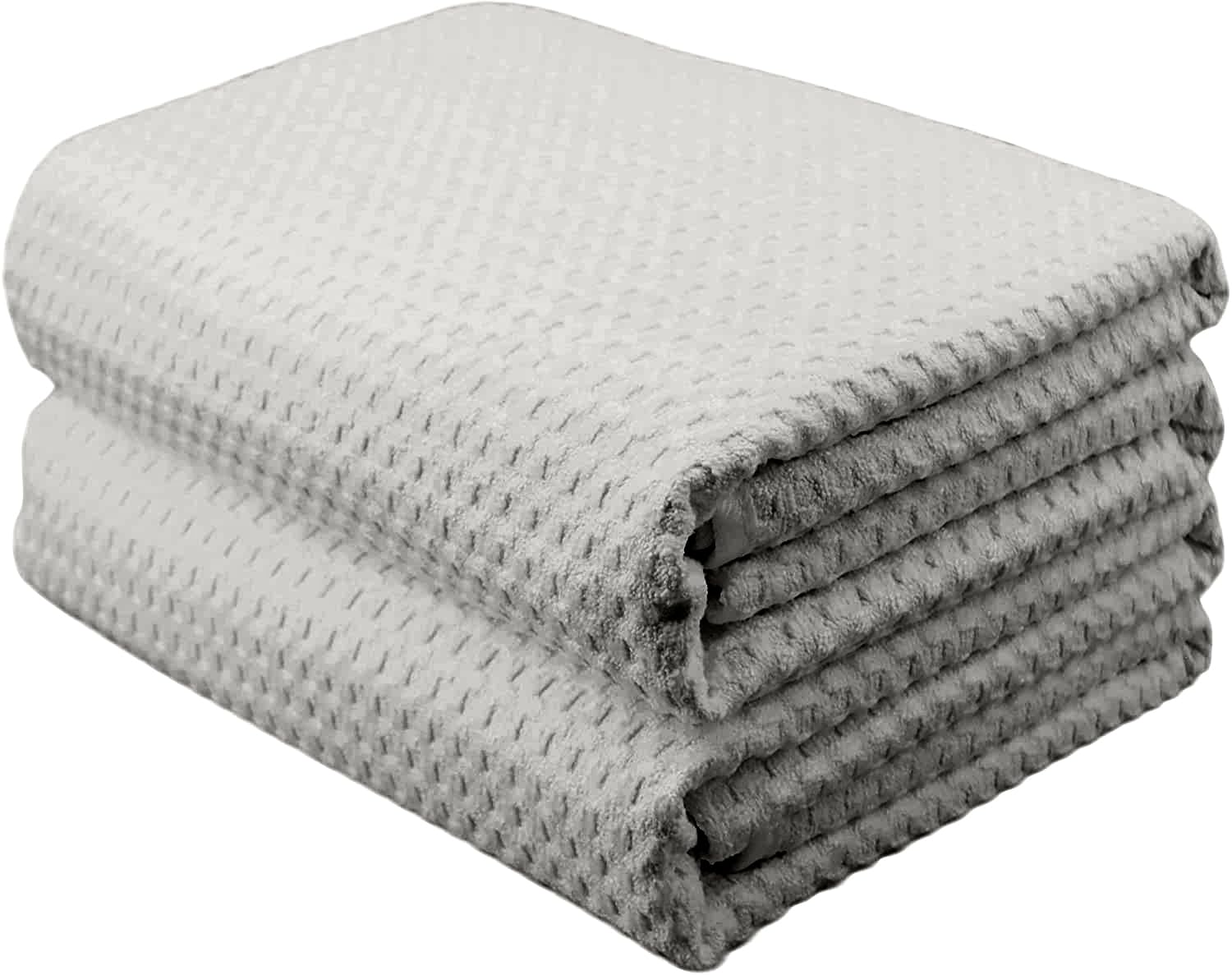 Sauna Blanket Towel Insert - 2 Pack Light Grey 100% Cotton Waffle - Home Infared Sauna Sessions Without The Cleanup - Absorbent and Quick-Drying Sauna Towels
