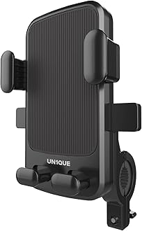 UN1QUE PH02 Bike Mobile Holder Phone Holder for Maps and GPS Navigation, One-Click Locking, Large Protection Pad, Anti-Shake, Stable Cradle Clamp with 360° Rotation Phone Mount Handlebar Fit