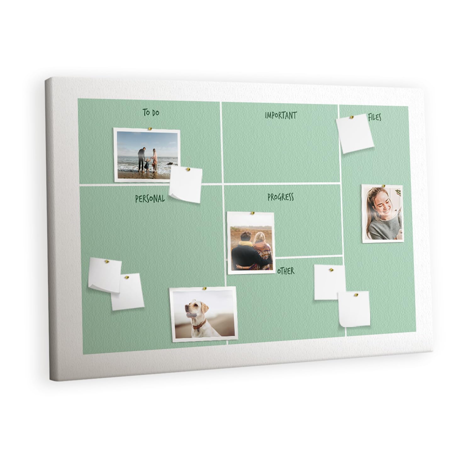 Bacheca in sughero orizzontale a parete | pannello per organizzazione ufficio home office | ideale per appunti foto idee e pianificazione - 120x80 - di legno - Organizzatore da scrivania