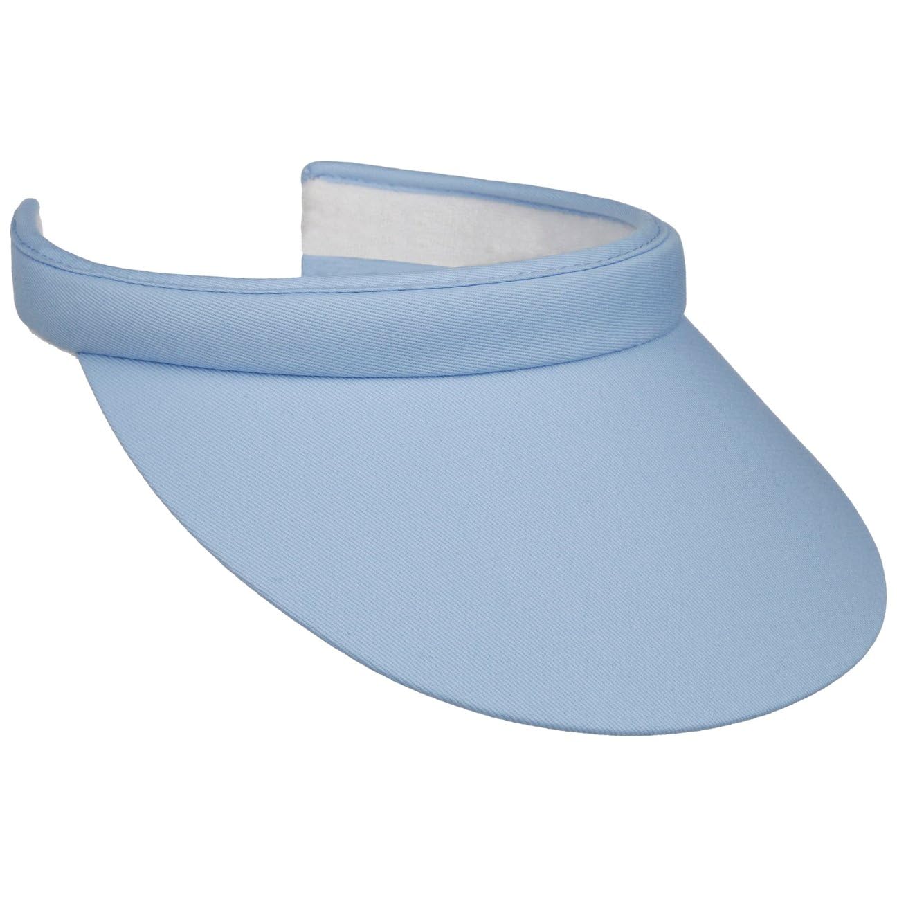 Lipodo Womens Visor Plain-Coloured Cotton Sun Visor with Towelling Band Summer Light Blue