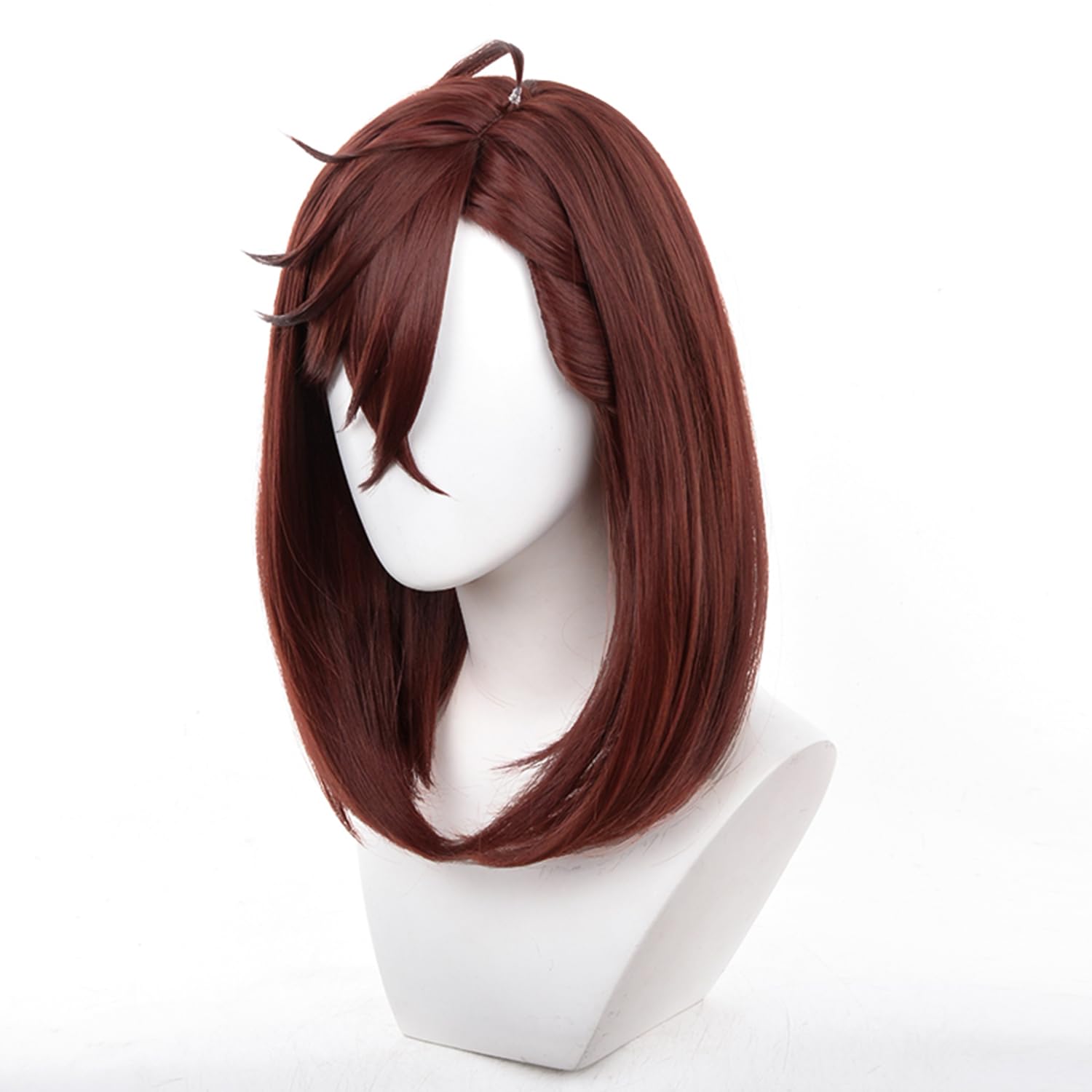 Brown Shoulder-Length Cosplay Replacement Wig Heat Resistan Synthetic Fiber Hairs for Uniex Adult Women Cos Halloween Christmas Anime Party - Image 3