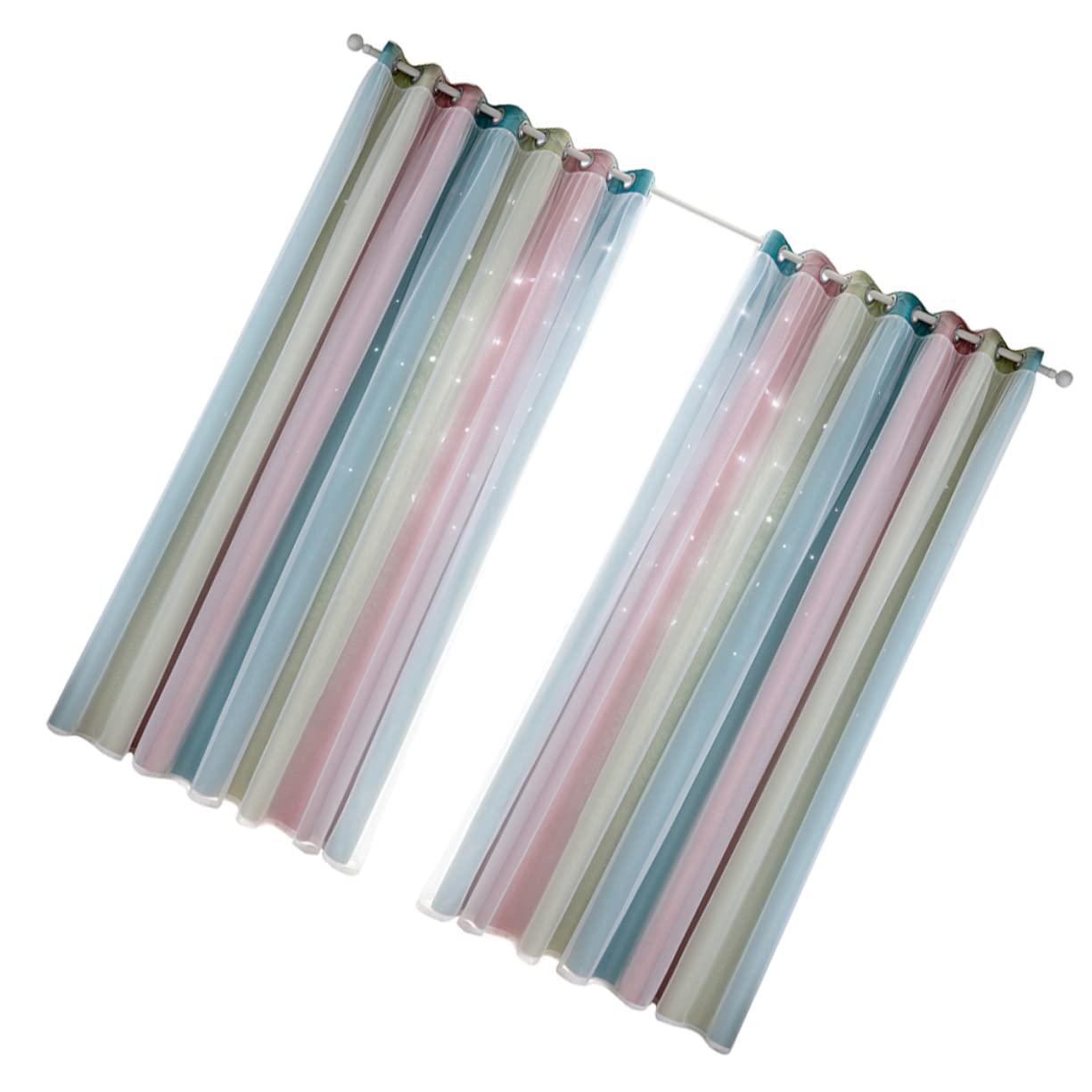 Rideaux tulle double couche occultants isolants thermiques protection rose salon chambre 2pcs