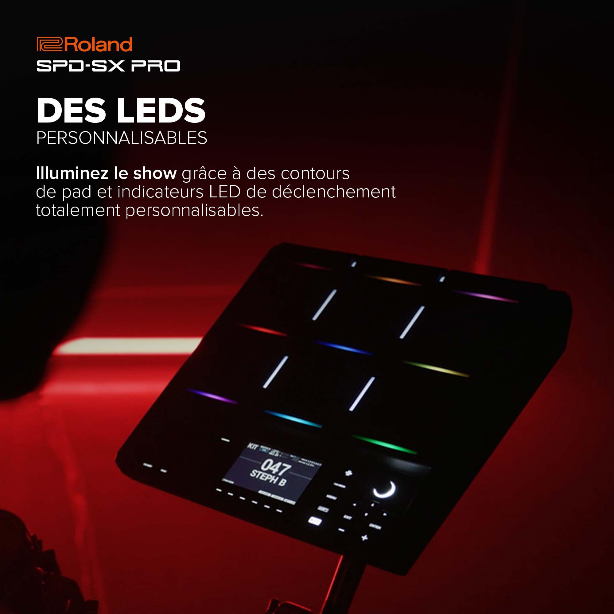 Roland SPD-SX PRO Sampling Pad | La star des multipads échantillonneurs pour les batteurs et autres musiciens | 9 surfaces de jeu, 8 entrées Trigger, un écran couleur, des LEDs de pad personnalisables