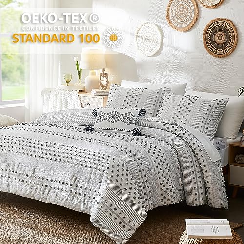 Geniospin Twin Comforter Set for Girls- 5 Pieces Pom Tufted Bed in A Bag Twin Bedding Sets with Sheets, Pillowcases & Shams, All Season Kids Comforter Set — view 2