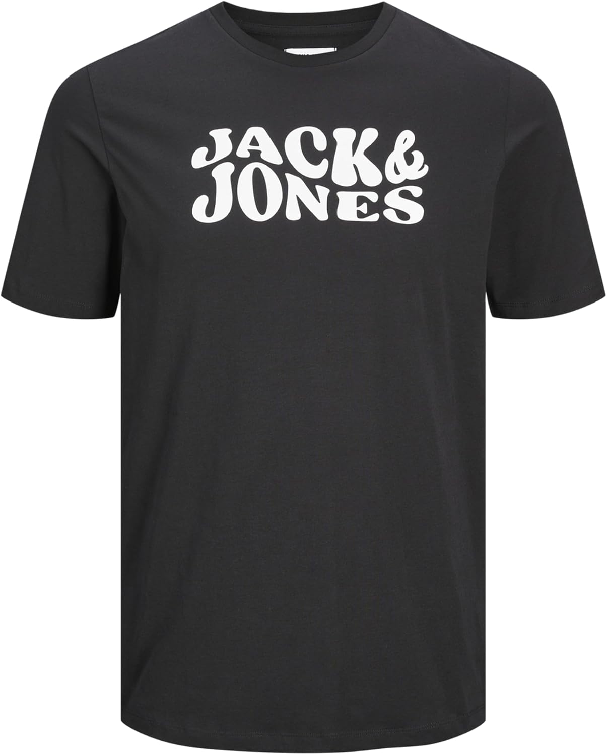JACK & JONES Jacelton SS Tee Camiseta, Blanco/Detalle: Logotipo Negro, XXL Hombres