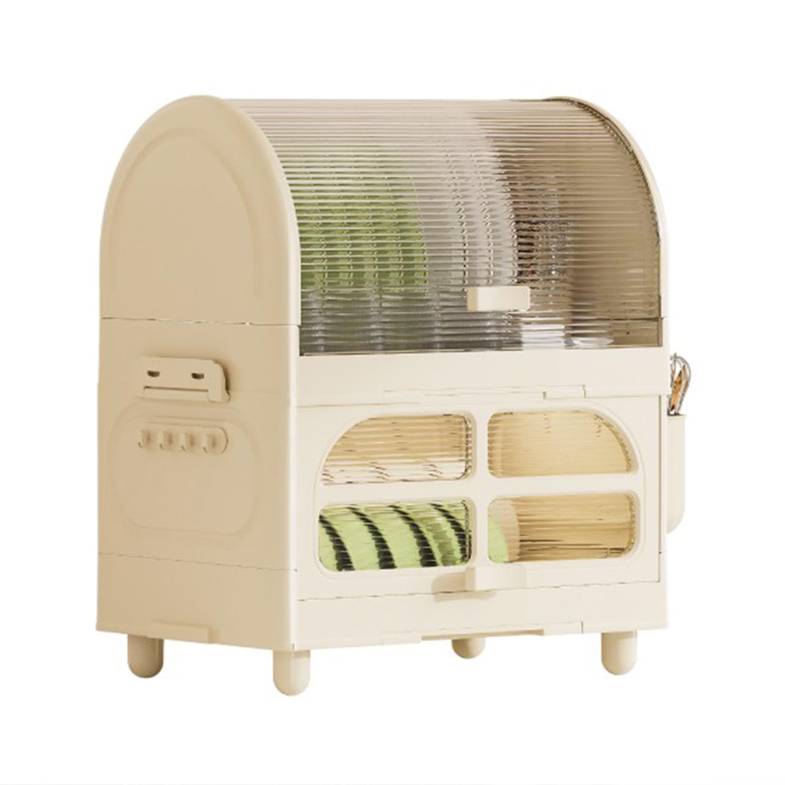 Kexpery 2-Tier Dish Drying Rack with Flip Cover – Multifunctional Cabinet