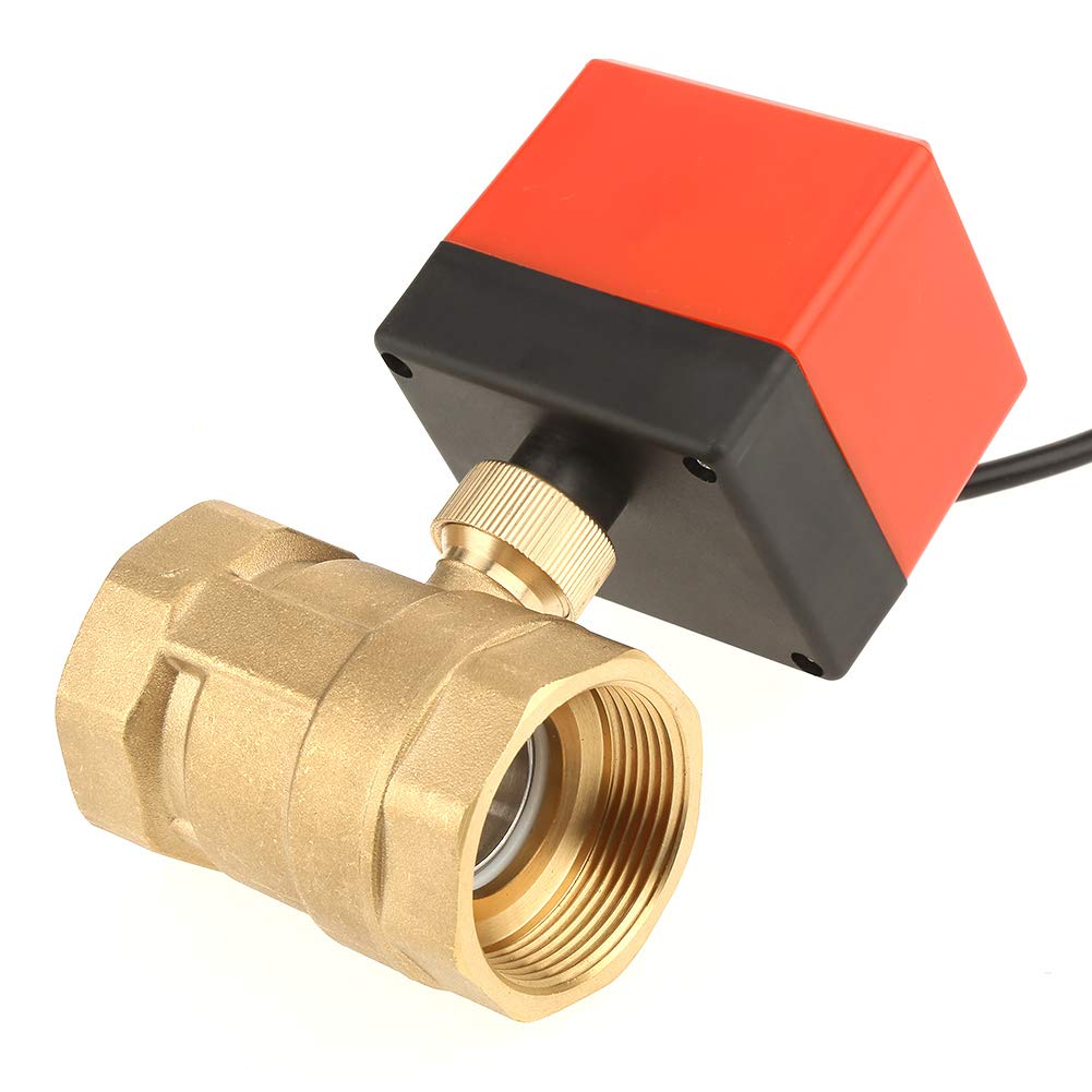 Valvola a sfera motorizzata,DC 12V 12V G1-1/2 pollici DN40 Valvola a sfera attuatore motorizzato a basso rumore a 2 vie Valvola filettata elettrica per impianto di climatizzazione e impianti idraulici