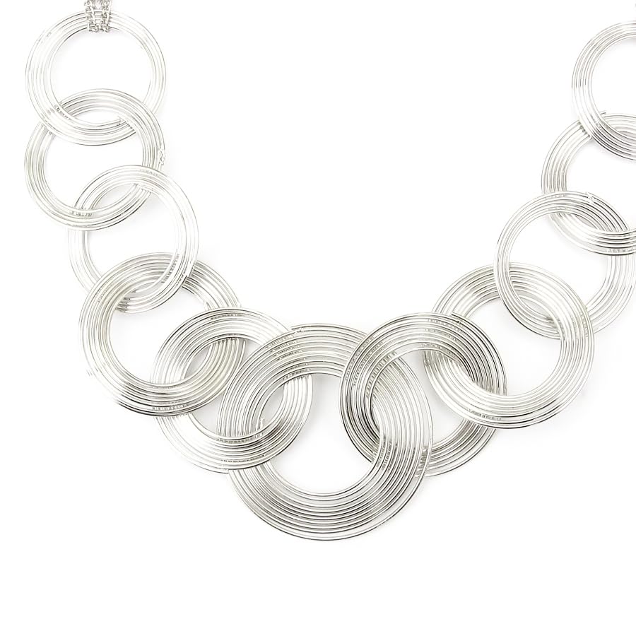 Collier Olympe argenté à anneaux imbriqués, le cadeau idéal de mariage