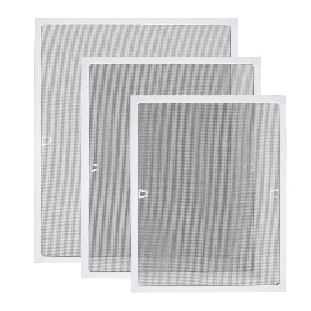 NAIZY Mosquitera para ventana con marco de aluminio Marco de abrazadera Prevención de insectos No requiere taladrar ni atornillar 100x120cm, Blanco