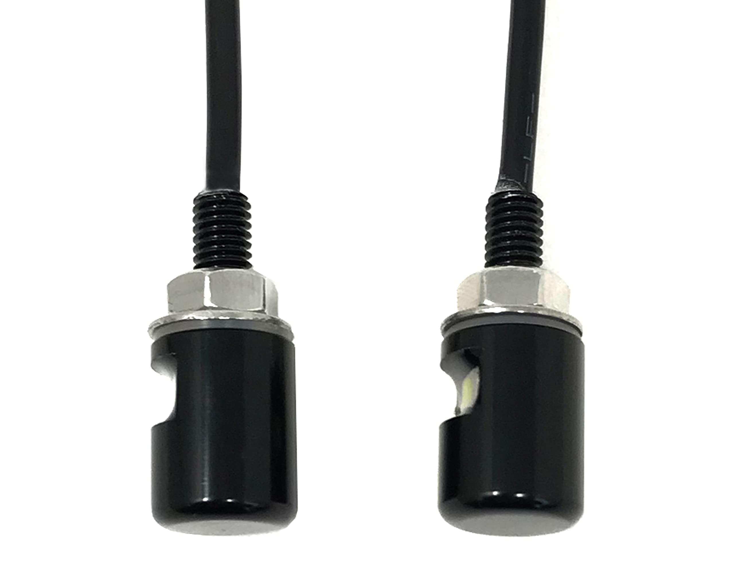 Alchemy Parts Bulloni Luci Per Targa Moto - LED Bianco, Filetto M6, Nero, Coppia