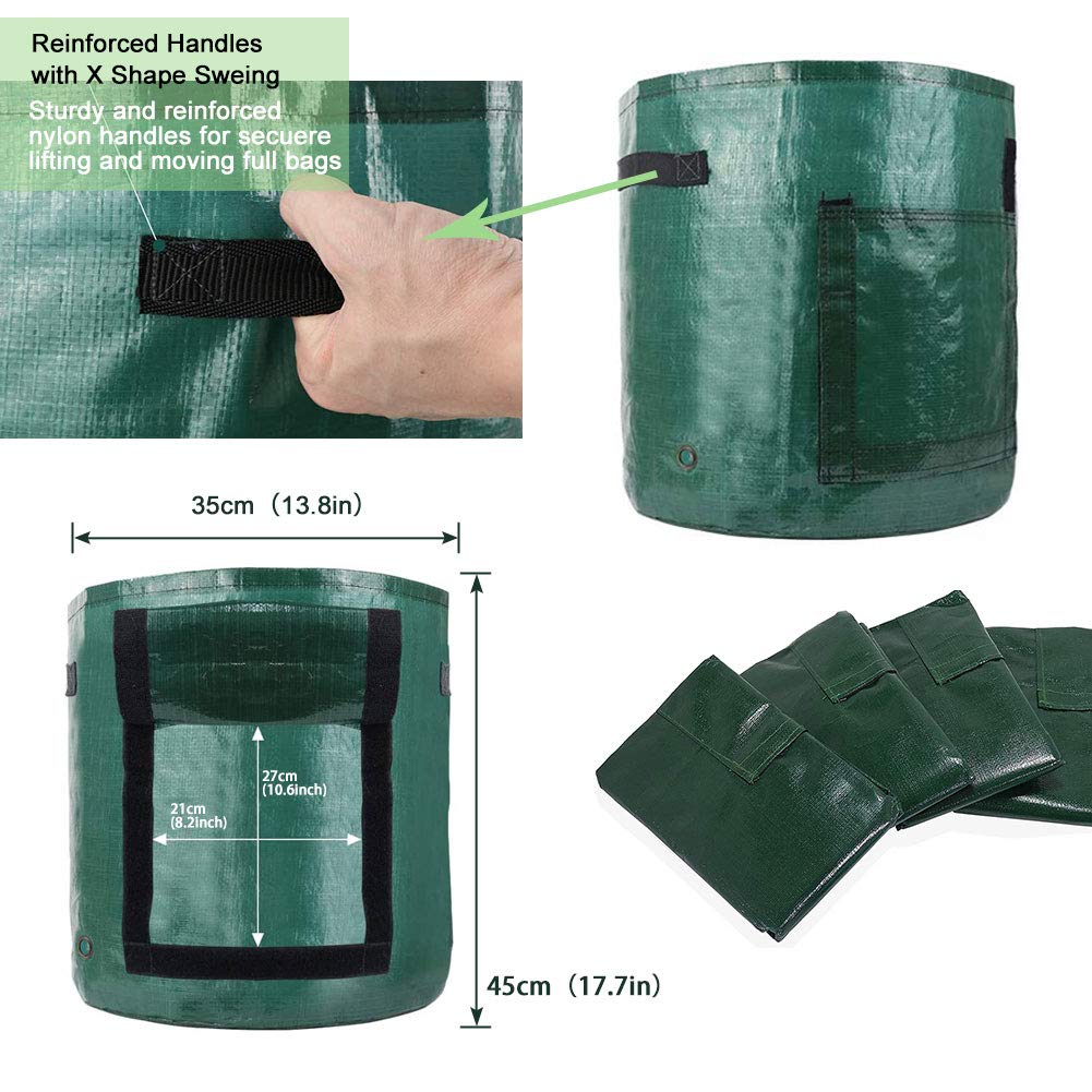Worki do uprawy ziemniaków, Torby ogrodowe 10 gal Uchwyty okienne Doniczki 2-3 paczki Ziemniaki Pomidory Warzywa(2Pack)