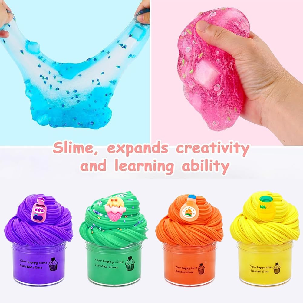 10 Pack Fluffy Cloud Slime Kit, with Summer Ice Cream Donuts Cake, Scented DIY Butter Slime Supplies - Image 6