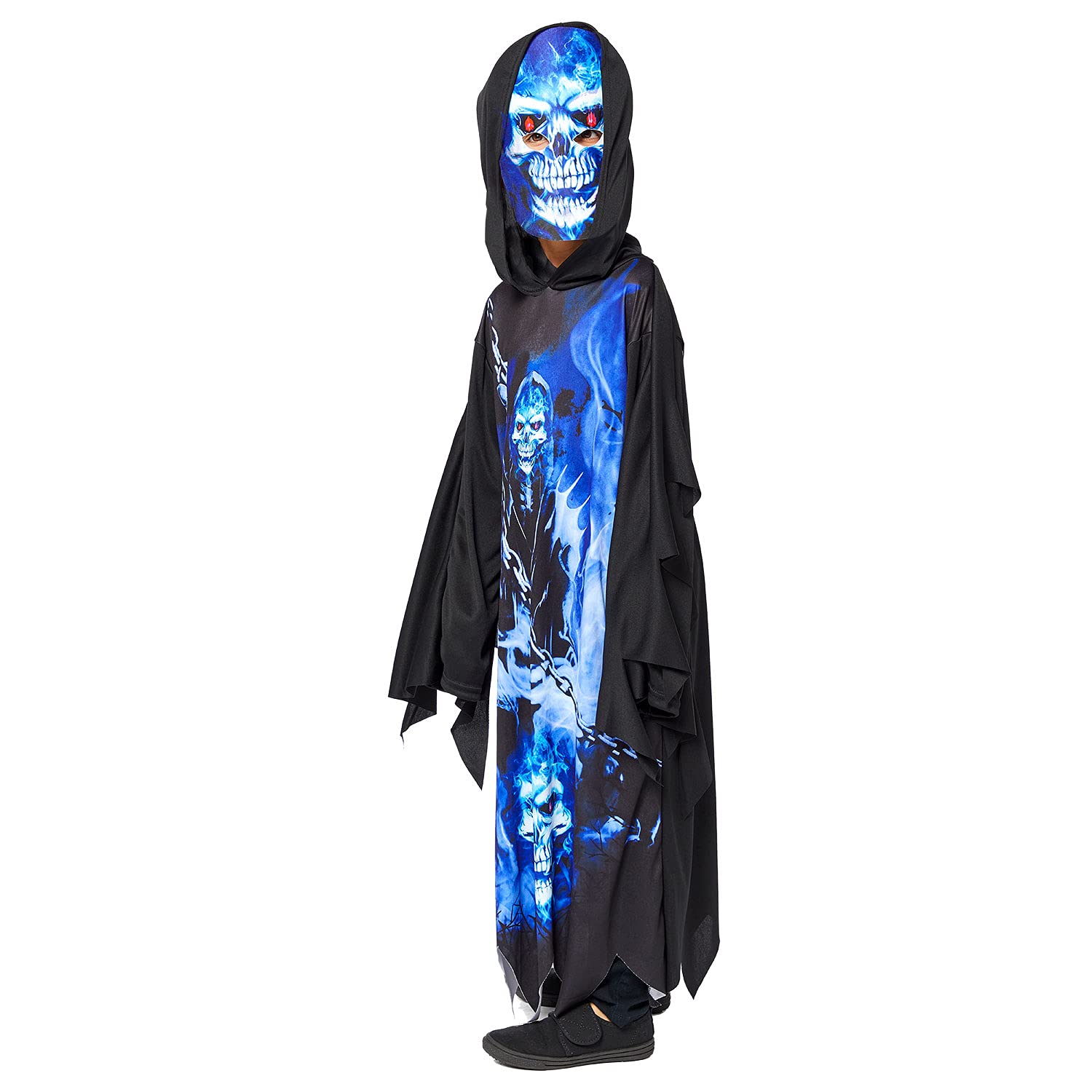 Amscan Neon Reaper Halloween Kostüm Für Kids – Nachhaltig, Aus 100% Recyceltem Material | Mit Bemalbarer Verpackung