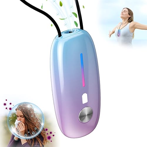 Purificador de aire personal, collar purificador de aire portátil, mini ionizador de aire portátil que elimina polen, humo, polvo para exteriores,
