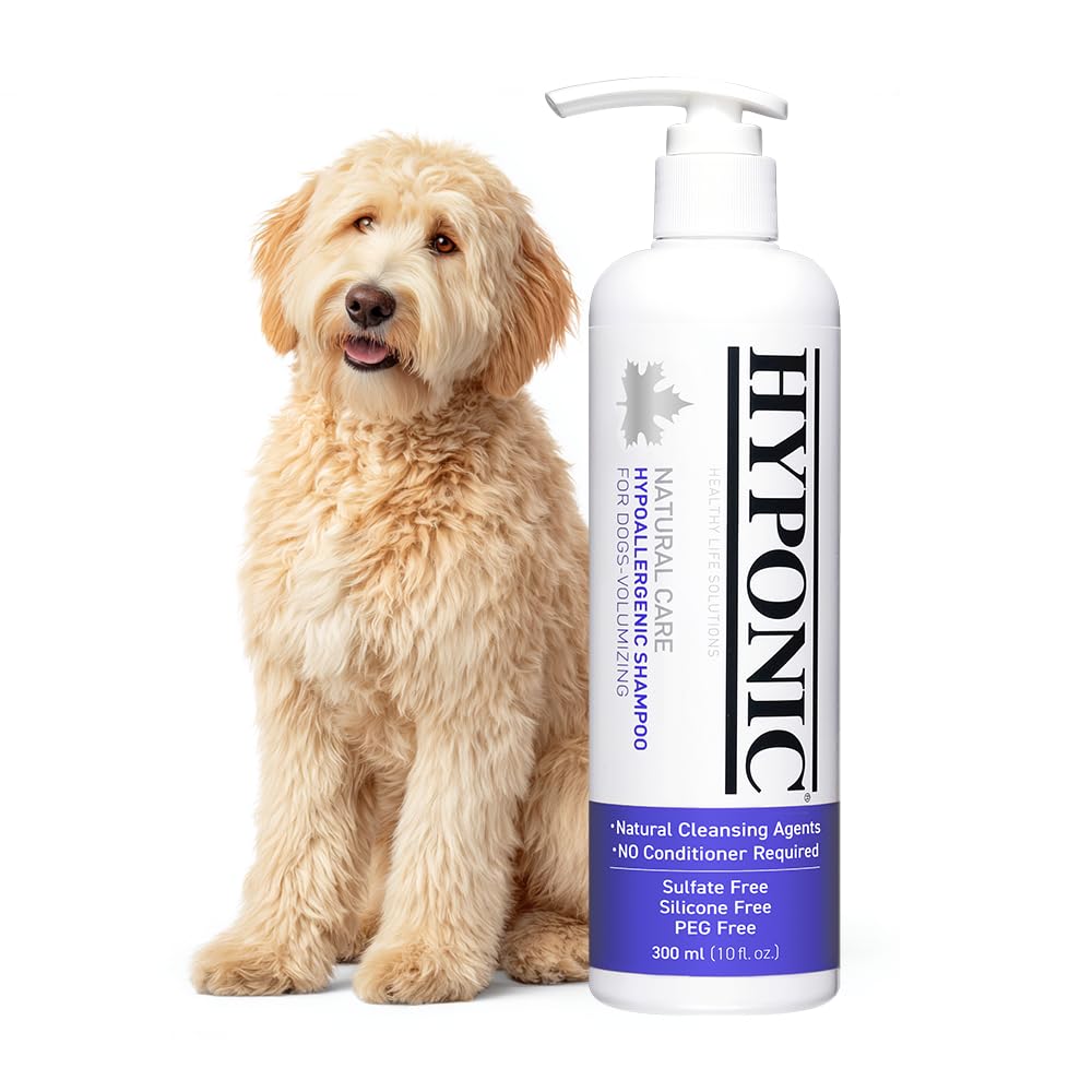 HYPONIC Hypoallergenic Premium Dog Shampoo (Volumizing, 10.1 oz) - Professional Dog Grooming Shampoo, Poodles, Bichons and/Dogs requiring Volume