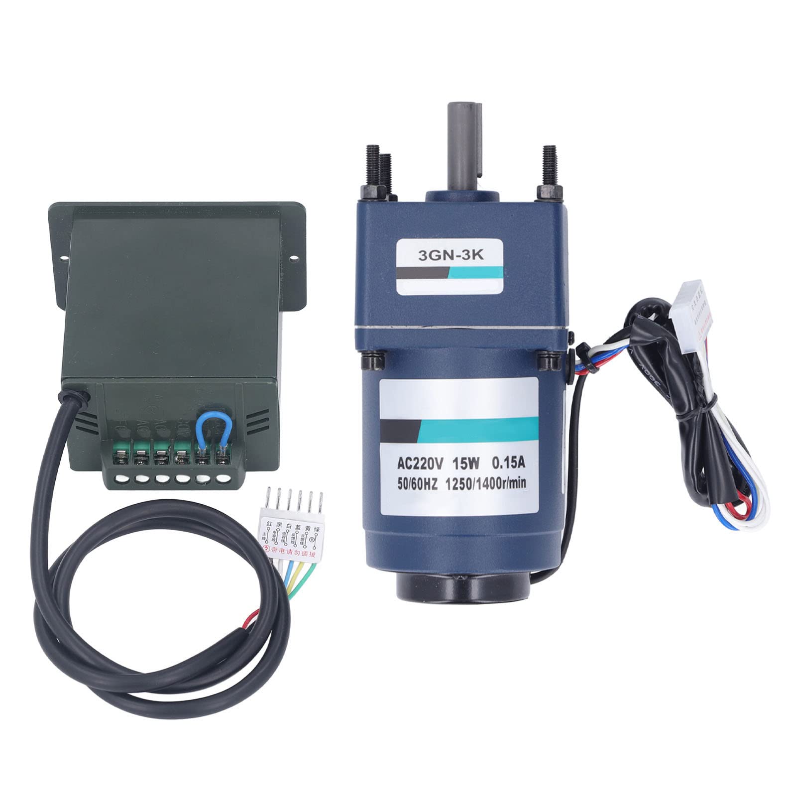 Motor reductor de velocidad, motor de engranaje inverso monofásico de 15 W con regulador de velocidad para electrodomésticos