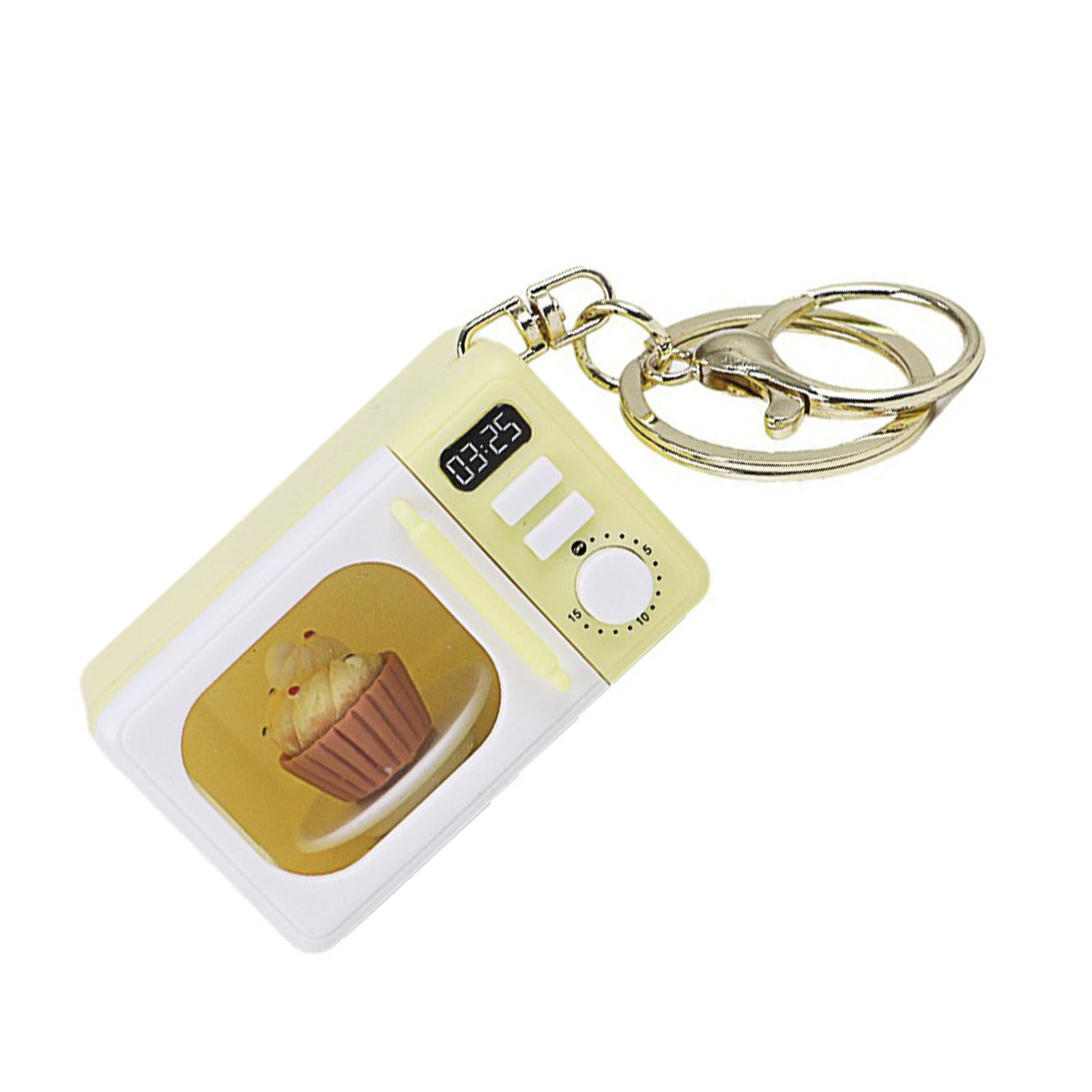 Maxtonser Simulation Microwave Keychain with LED Light and Sound, Lobster Clasp Pendant for Night Visibility and Interactive Play