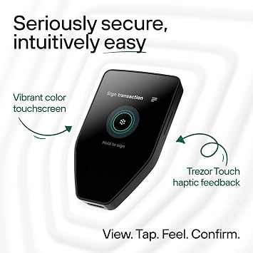 Trezor Safe 5 - Crypto Hardware Wallet with Secure Element and Passphrase Colour Touchscreen Haptic Feedback Bitcoin Security Supports Thousands of Coins (Green Beryl)