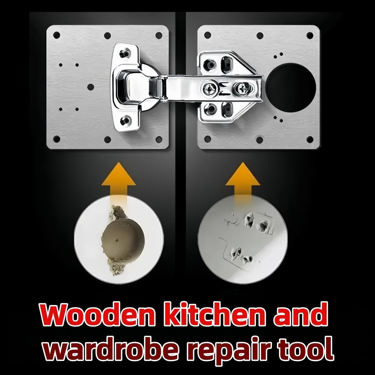 Stainless Steel Cabinet Hinge Repair Plates with Screws (Hinge Repair Kit+Hinge)