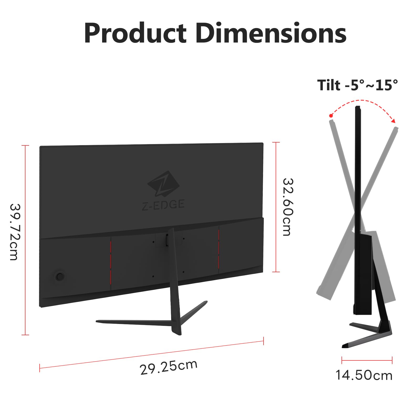 Z-Edge 240 Hz monitor gamingowy 25" (24,5"), 1 ms MPRT 1080p Full HD 16:9 VA, jasność 350 cd/m², 5000:1, FreeSync, HDMI2.0 i DisplayPort1.4, kompatybilny z VESA, czarny